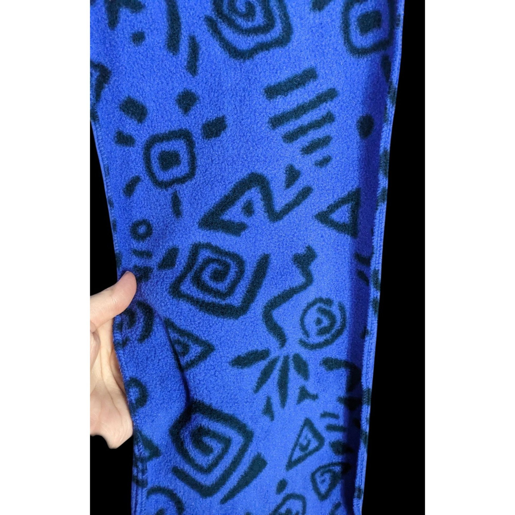 Other Vintage 90s Chinook Abstract Blue Fleece Scarf 68"x8" Warm & Size ONE SIZE - 5 Thumbnail