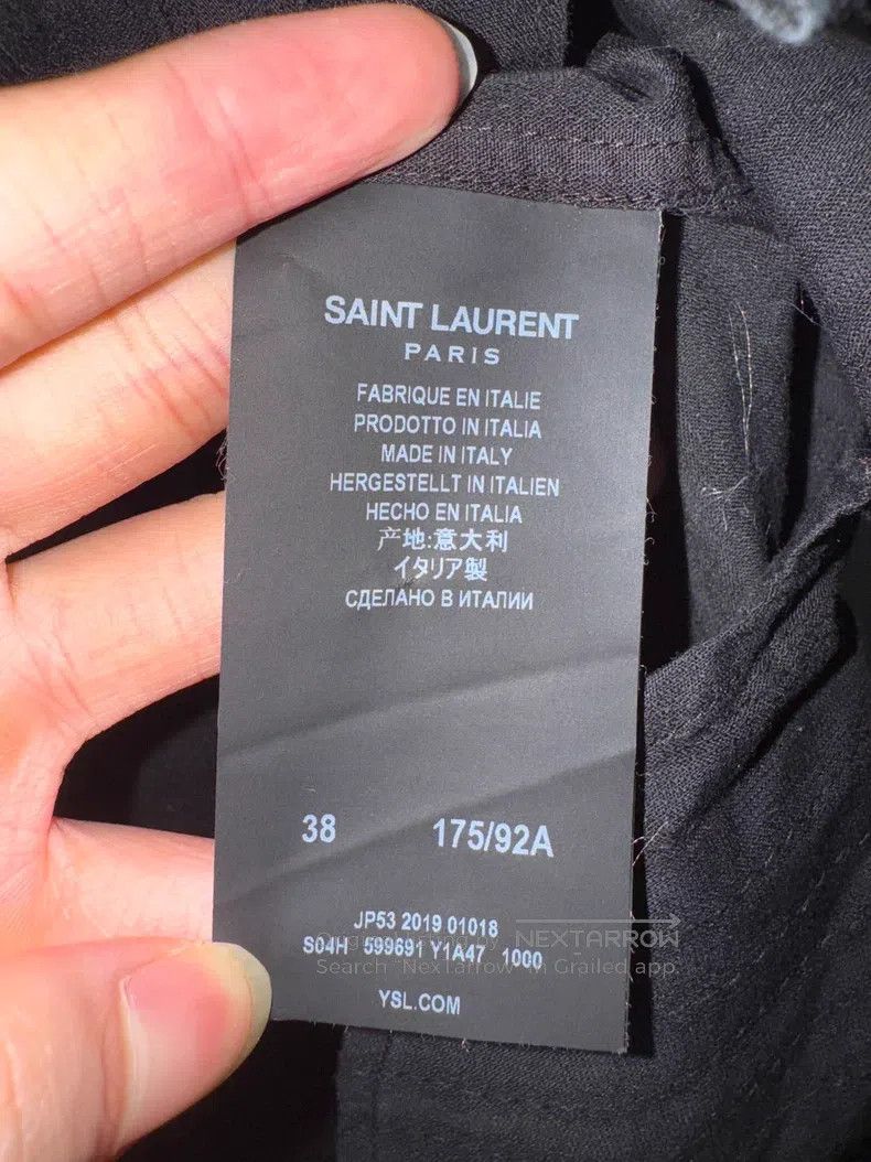 Saint Laurent Paris Saint Laurent Paris Palace Scale Embroidered Striped Shirt Size XS / US 0-2 / IT 36-38 - 6 Thumbnail