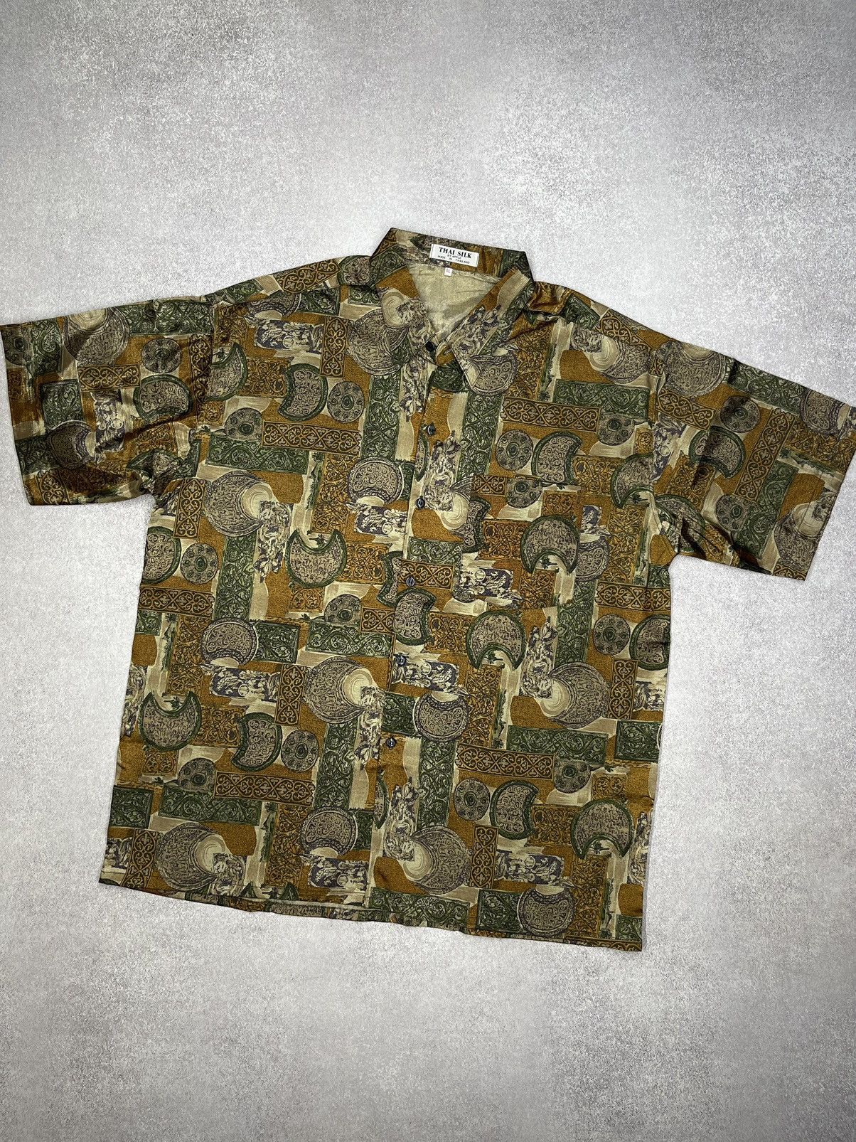 Japanese Brand × Vintage Vintage Thai Silk By Apple Full Print Y2K Japanese Crazy Size US XL / EU 56 / 4 - 1 Thumbnail