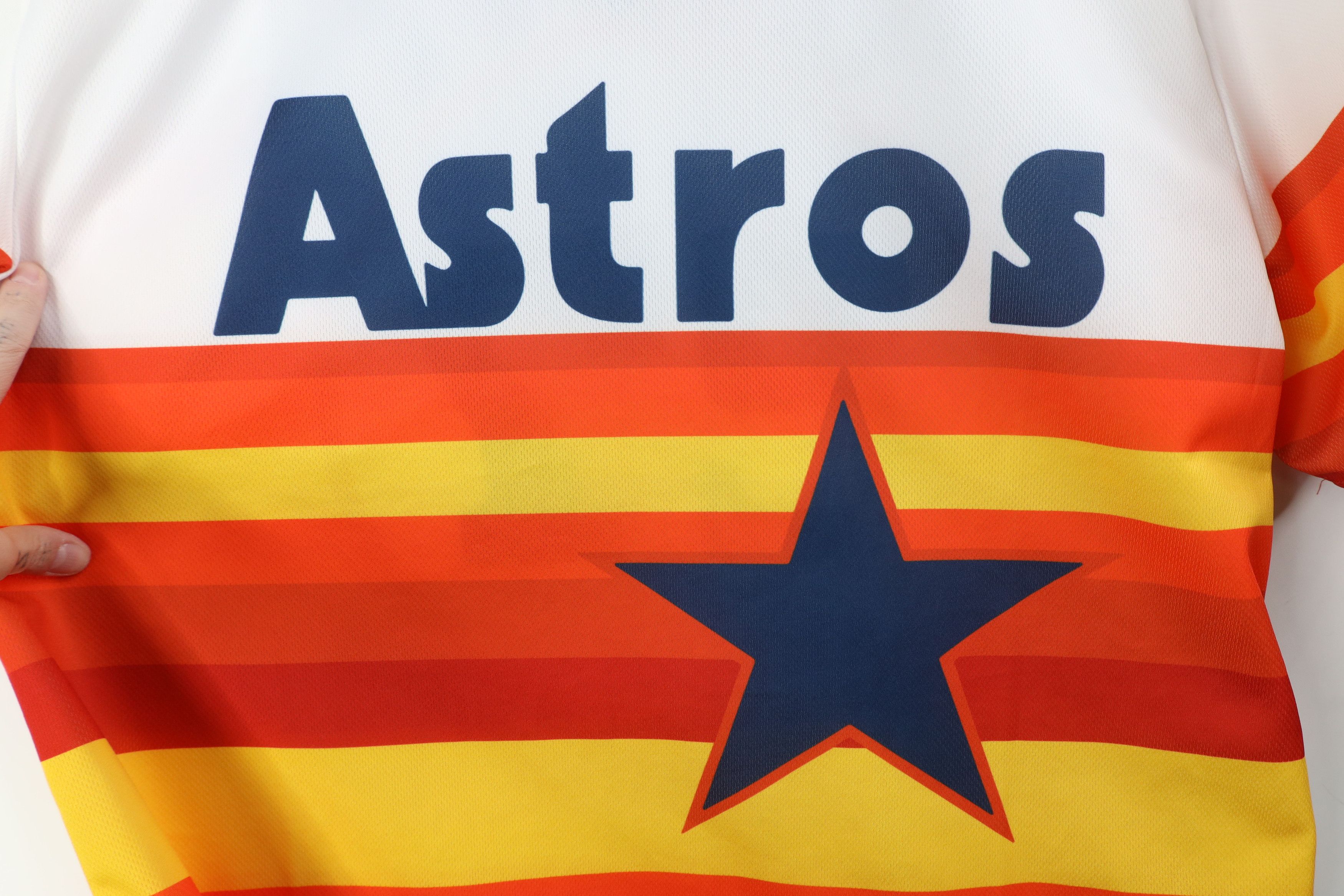 Vintage Retro MLB Houston Astros Baseball Jersey T-Shirt Striped #27 Size US XL / EU 56 / 4 - 5 Thumbnail
