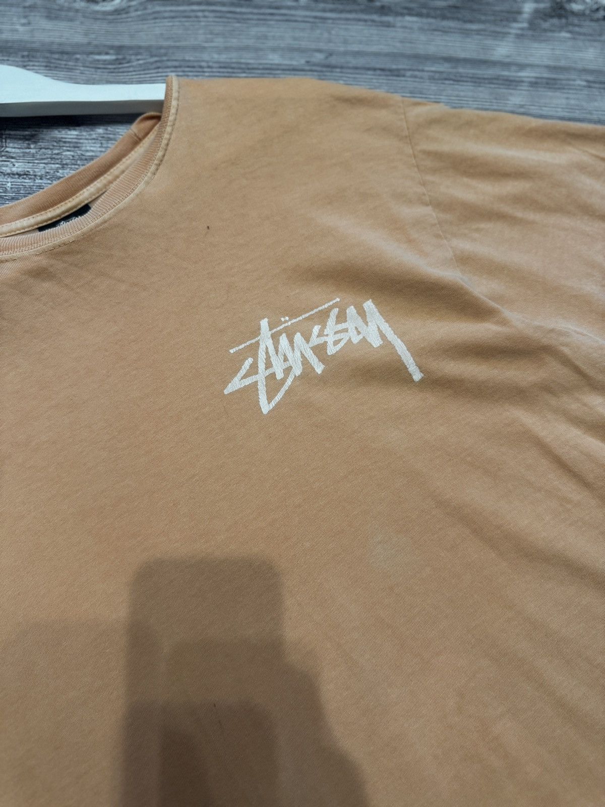 Stussy Stüssy Logo T-Shirt Tan Brown Cotton Streetwear Size US M / EU 48-50 / 2 - 2 Thumbnail