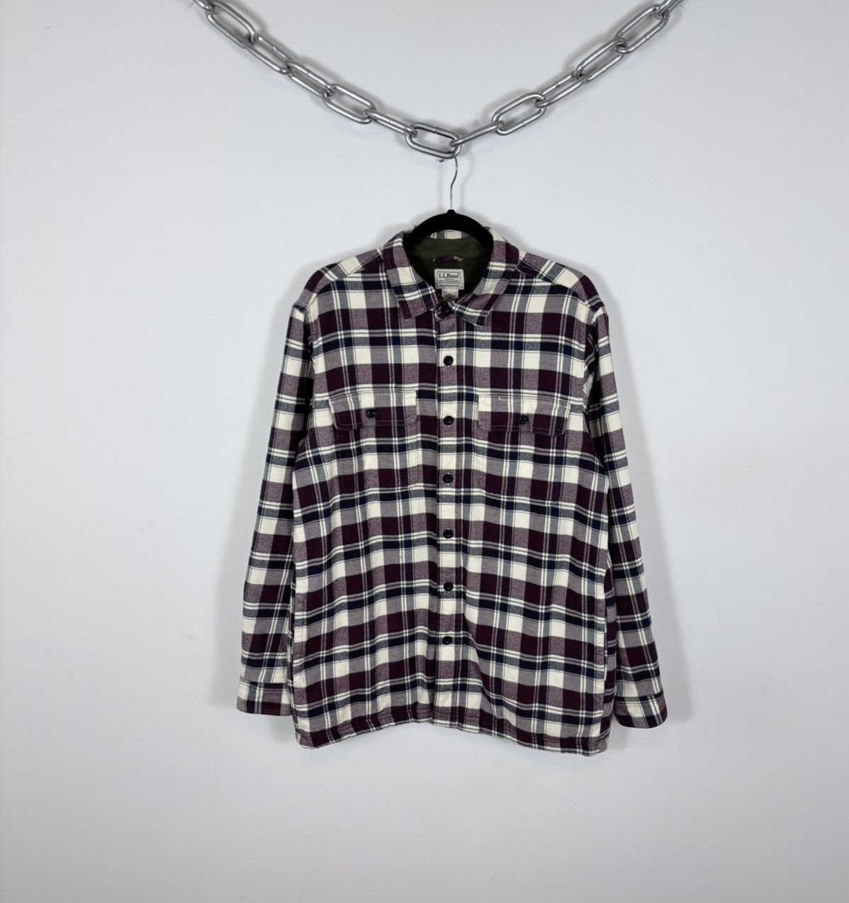 L.L. Bean L.L. Bean Vintage Plaid Check Fleece Lined Flannel Shirt Size US M / EU 48-50 / 2 - 1 Thumbnail