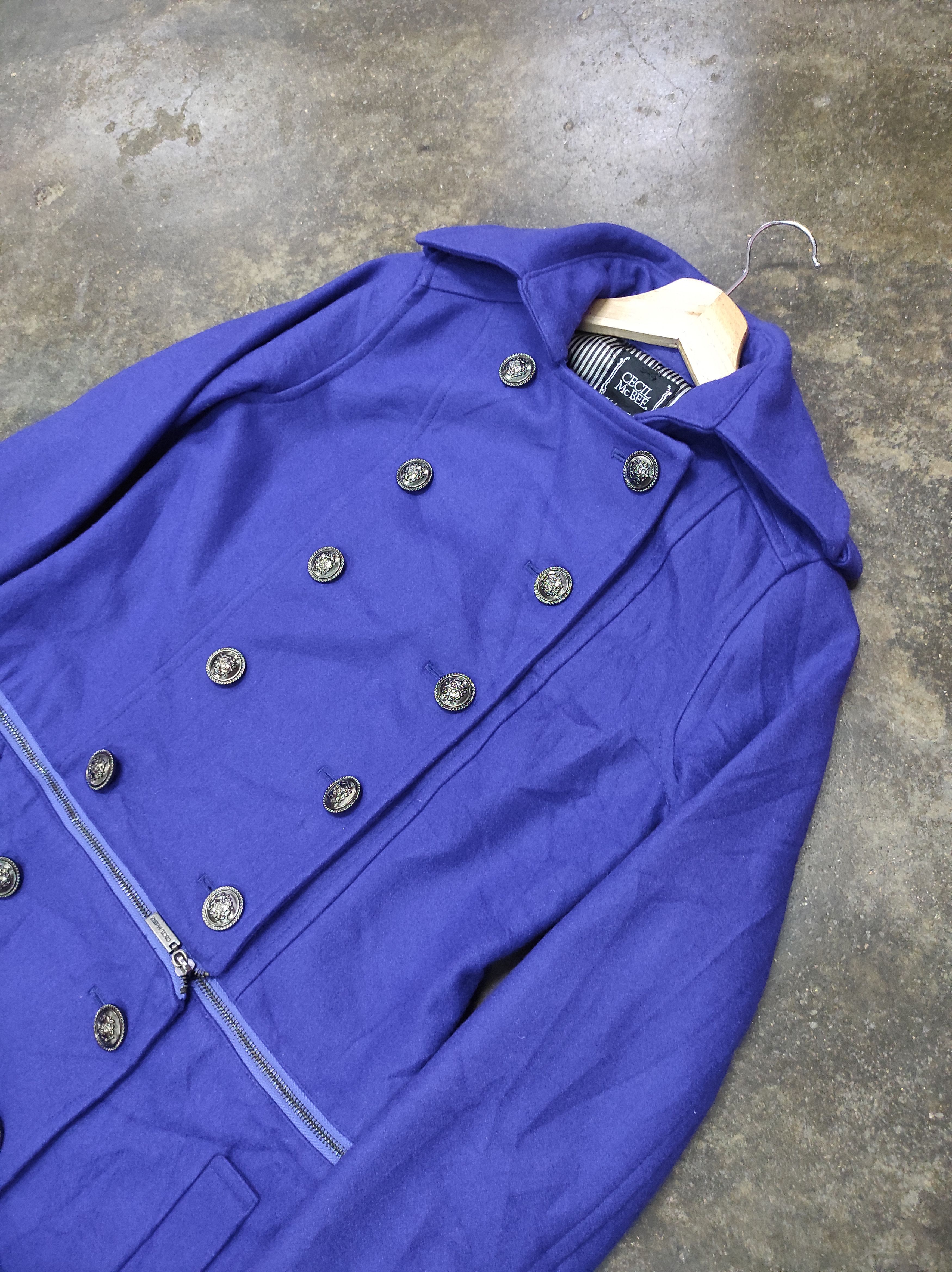 Japanese Brand CECIL MC BEE DOUBLE BREASTED MILITARY PEACOAT OVERCOAT Size M / US 6-8 / IT 42-44 - 2 Thumbnail
