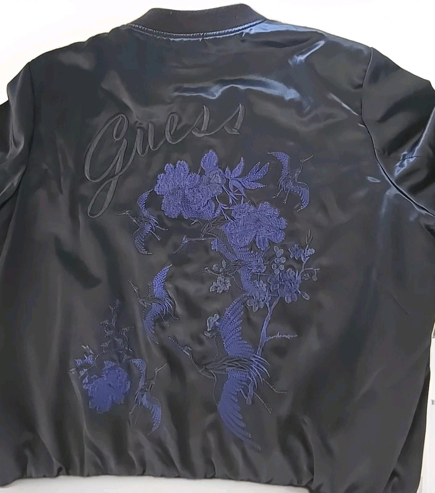 Guess Y2K Guess Satin Bomber Jacket Zip UP Blue Size L NEW Size L / US 10 / IT 46 - 3 Thumbnail