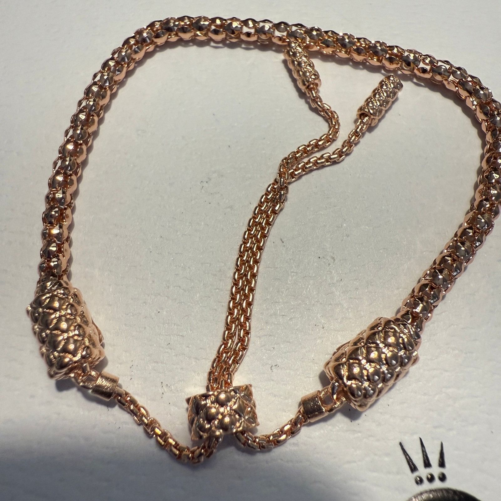pandora Pandora Rose Adjustable Studded Chain Slider Bracelet , One Size ONE SIZE - 2 Thumbnail