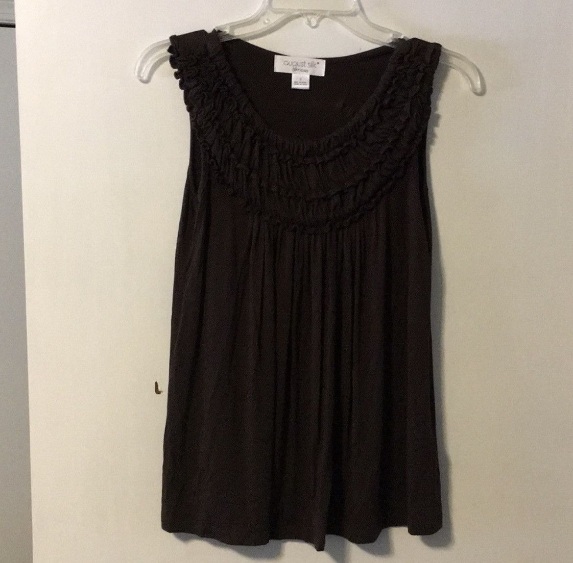 Other August Silk Brown Ruffled Top Size S / US 4 / IT 40 - 1 Thumbnail