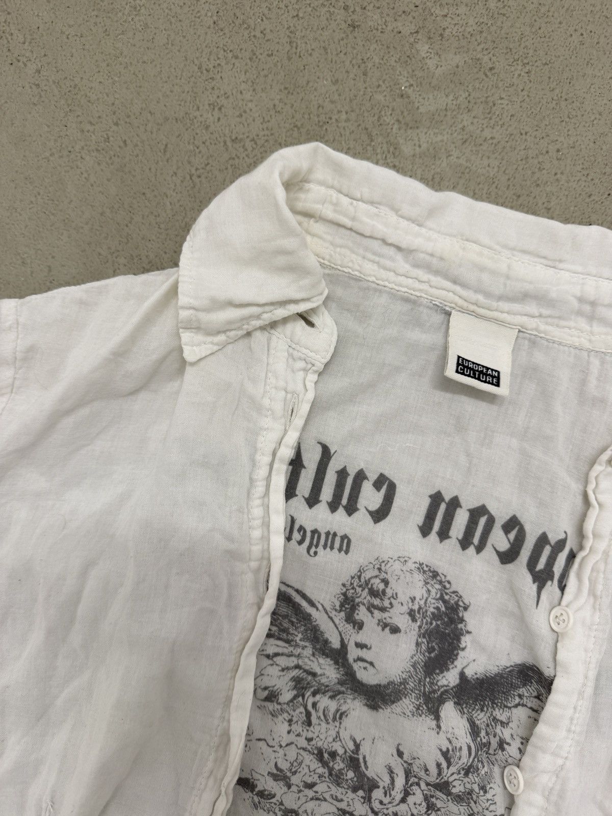 Other European Culture White Cotton Shirt with Angel Print Size S / US 4 / IT 40 - 2 Thumbnail