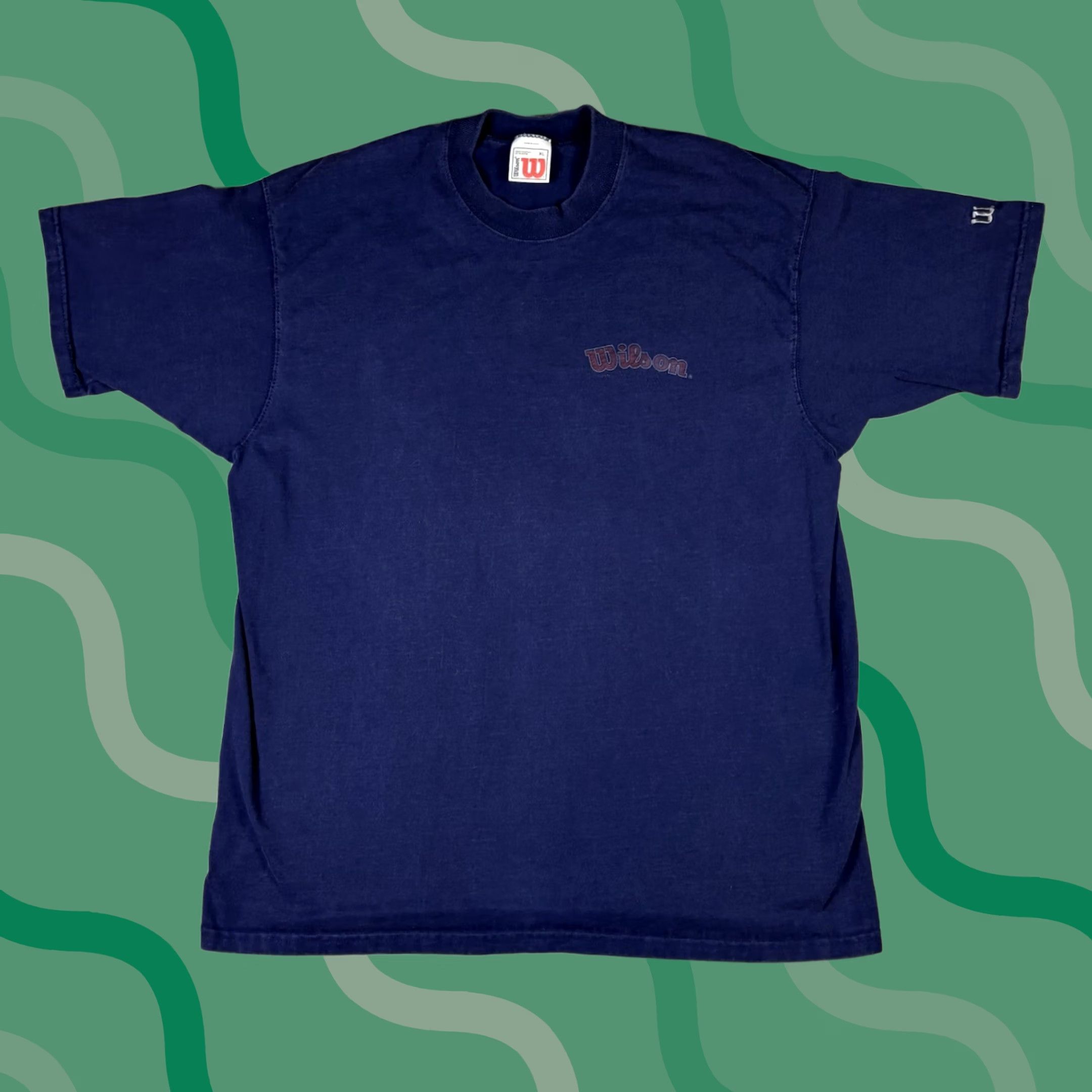 Wilson VINTAGE Wilson T Shirt Spell Out Logo Navy Blue XL USA Size US XL / EU 56 / 4 - 1 Thumbnail