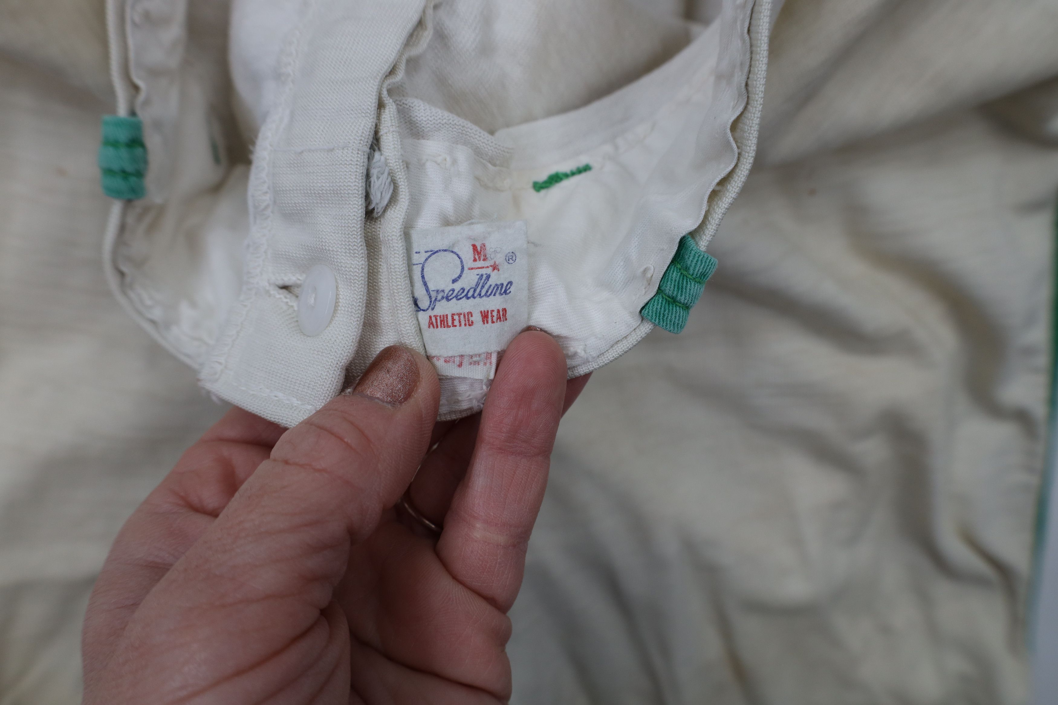 Vintage Vintage 40s 50s Baseball Uniform Pants White Green USA Size US 34 / EU 50 - 9 Thumbnail