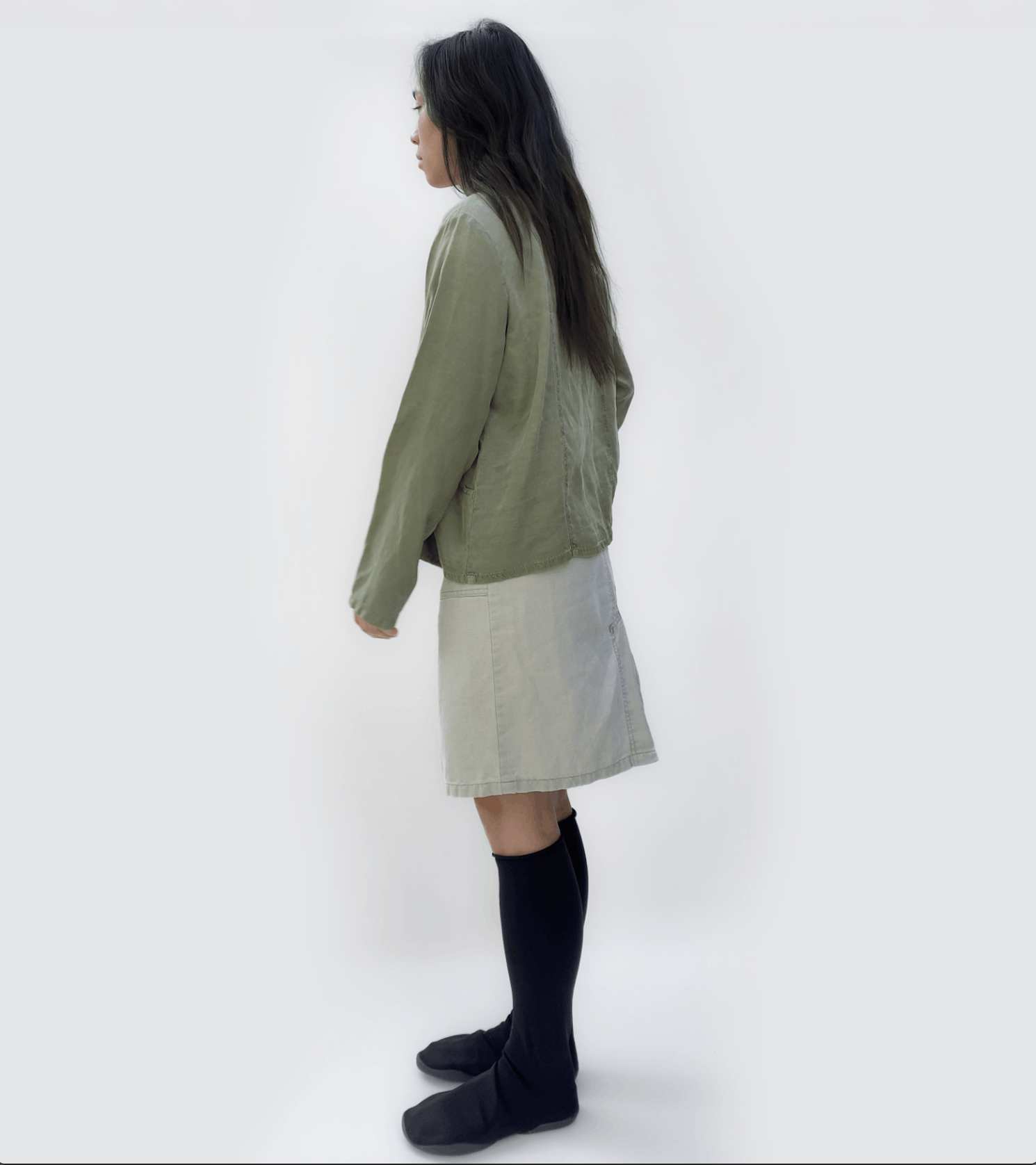 Vintage Khaki Green Utility Skirt - ANGELS Size 28" / US 6 / IT 42 - 2 Thumbnail