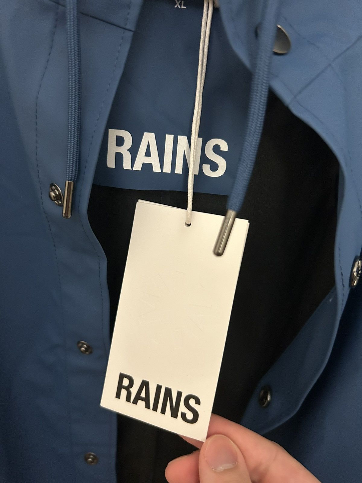 Rains Rains Long Jacket W3 Raincoat - Pulse Blue Size US XL / EU 56 / 4 - 3 Thumbnail