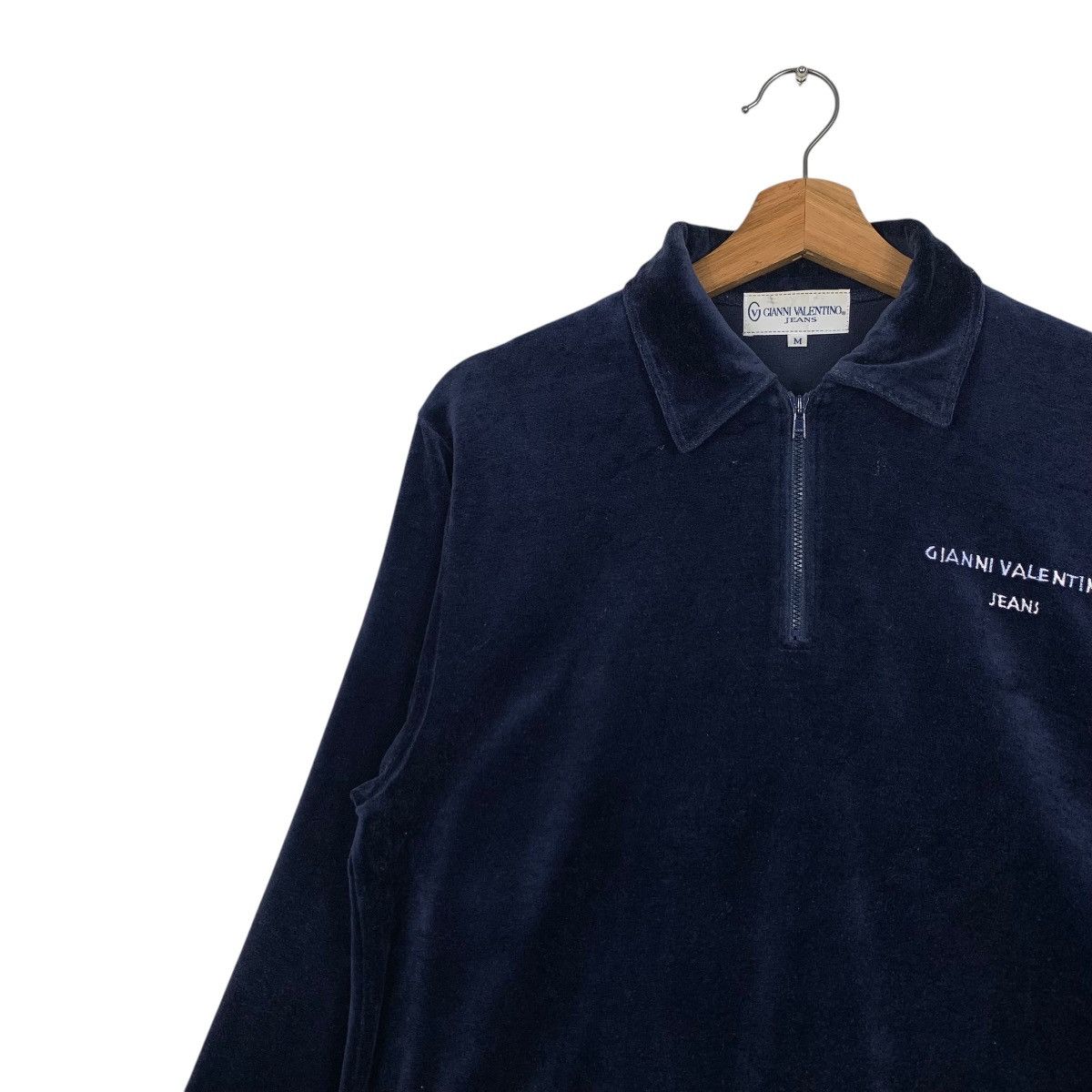 Gianni Valentino GIANNI VALENTINO Half Zip Long Sleeve Velvet Polos #1654-C74 Size US M / EU 48-50 / 2 - 6 Thumbnail