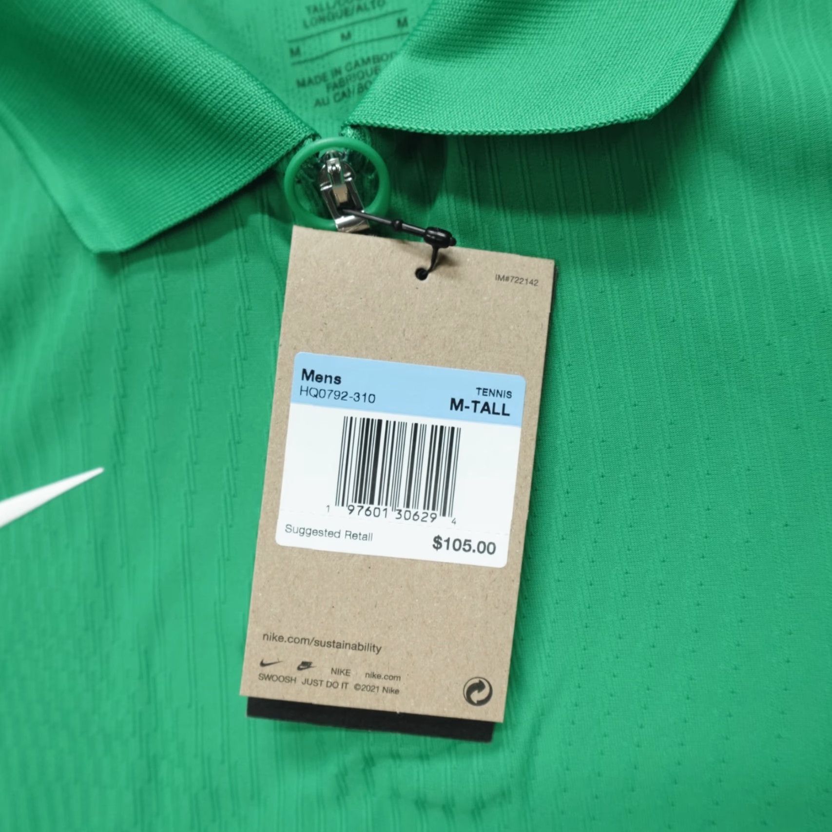 Nike Nike Court Slam ADV 1/4 Zip Tennis Polo Men MT Green Nike Court Slam ADV Polo 1/4 Zip Slim Fit Big & Tall MT Mens Green Polo Sports Tennis Size US M / EU 48-50 / 2 - 3 Thumbnail