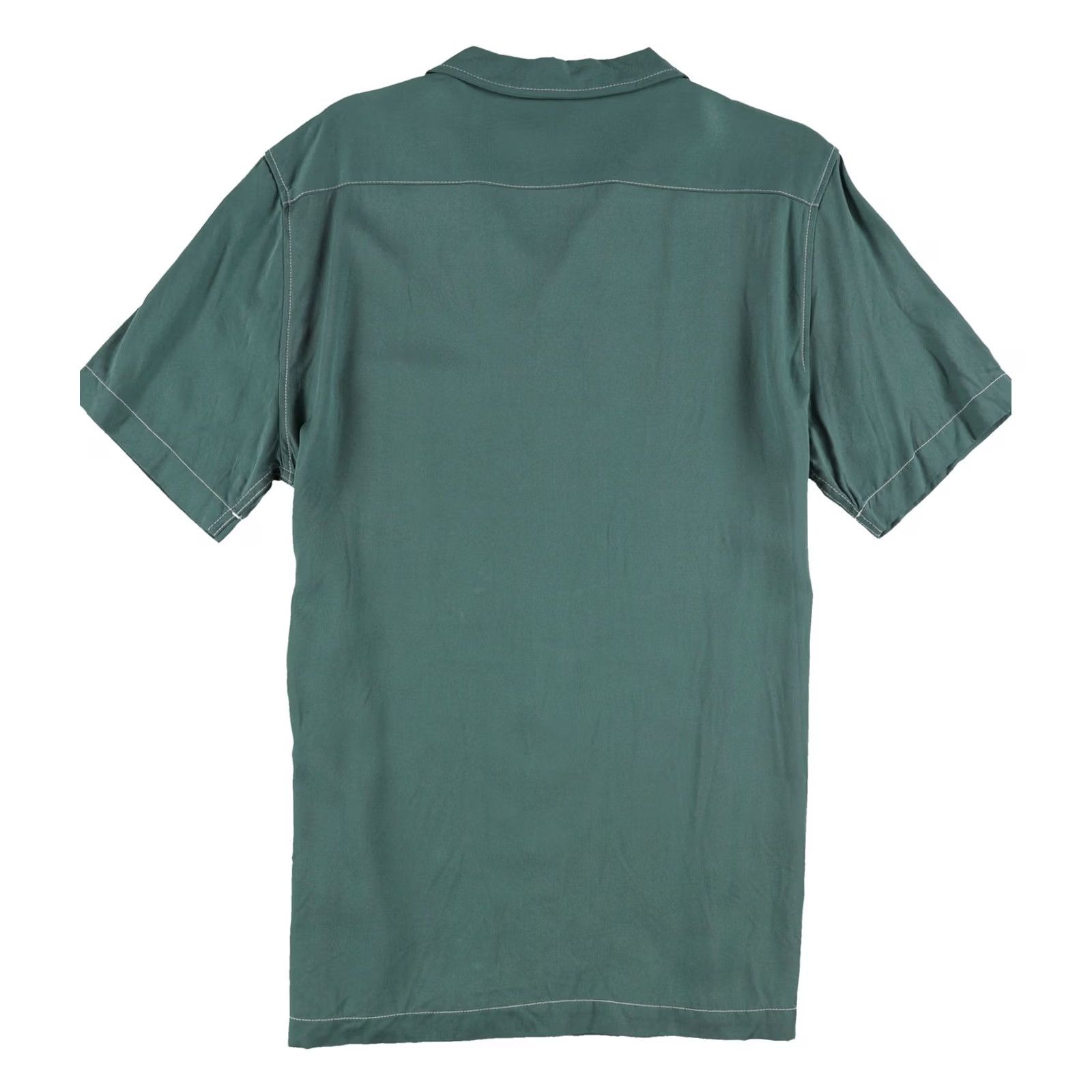 Cotton On Cotton On Mens Contrast Stitch Button Up Shirt Green Medium Size US M / EU 48-50 / 2 - 2 Thumbnail