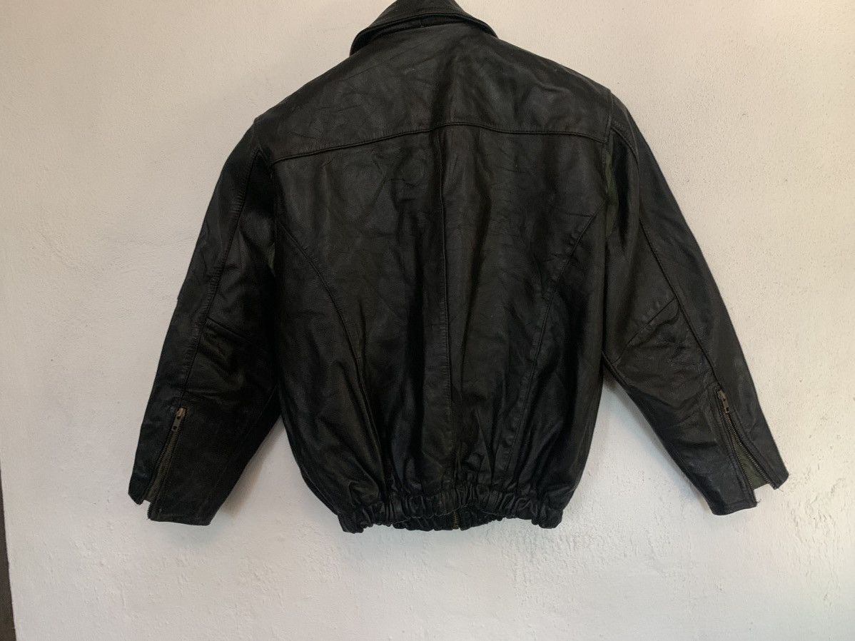 Japanese Brand RARE VINTAGE LEATHER BOMBER JACKET RARE DESIGN Size US L / EU 52-54 / 3 - 2 Thumbnail