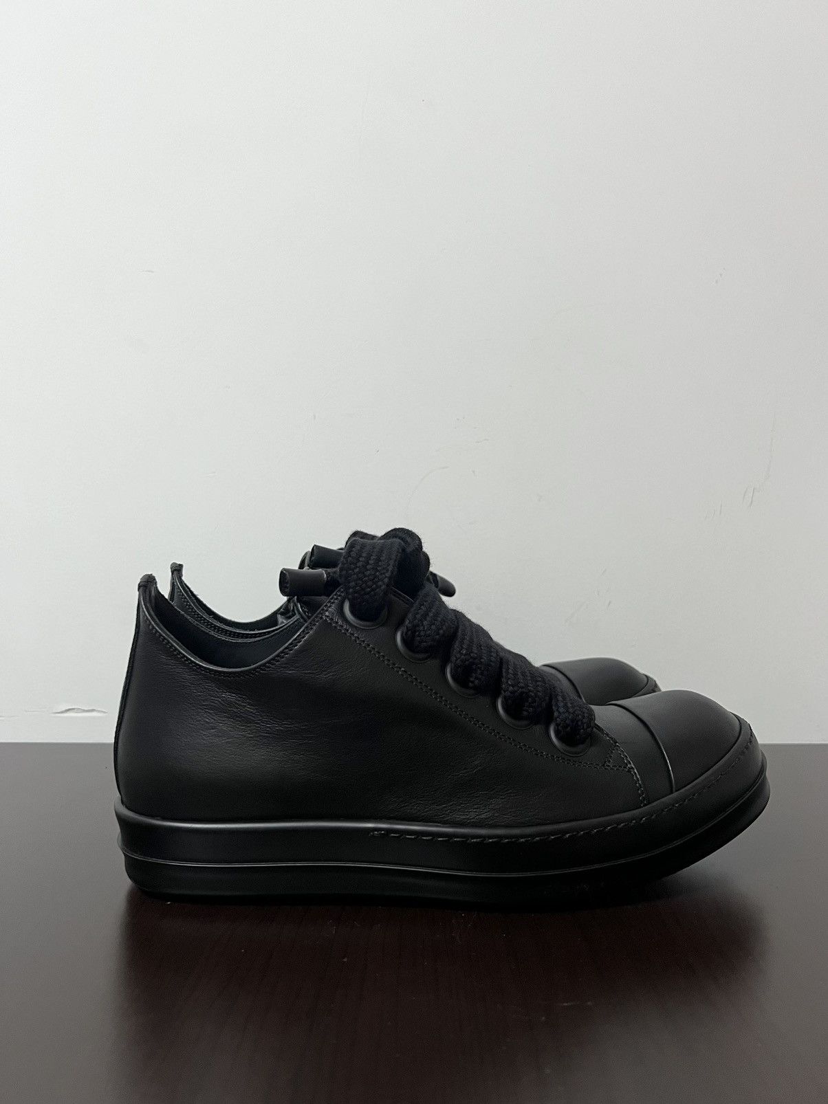 Rick Owens Rick Owens Jumbo Laces Ramones Black Low Top Sneakers New 42 Size US 9 / EU 42 - 4 Thumbnail