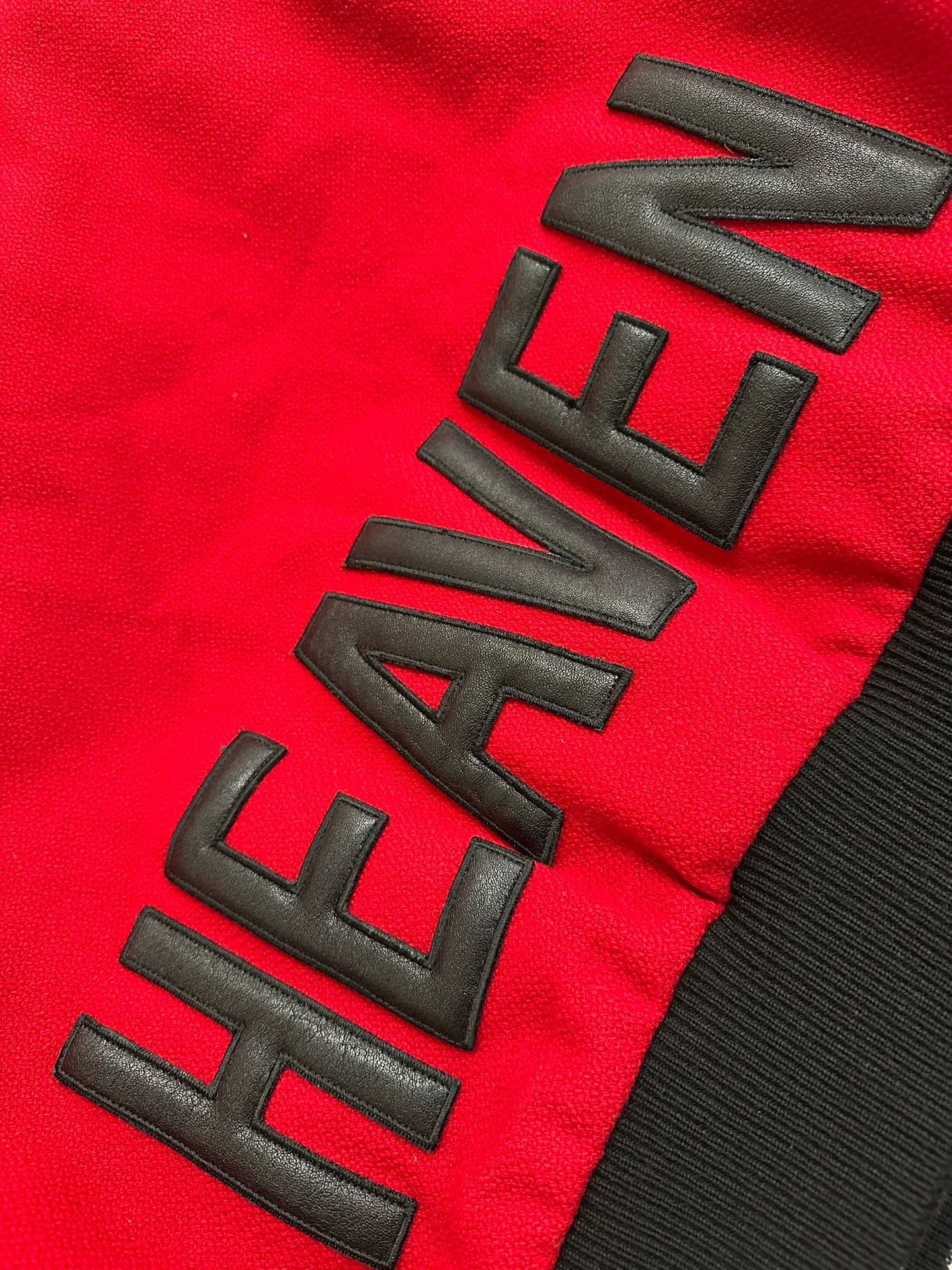 Saint Laurent Paris Leather Heaven Baseball Jacket,