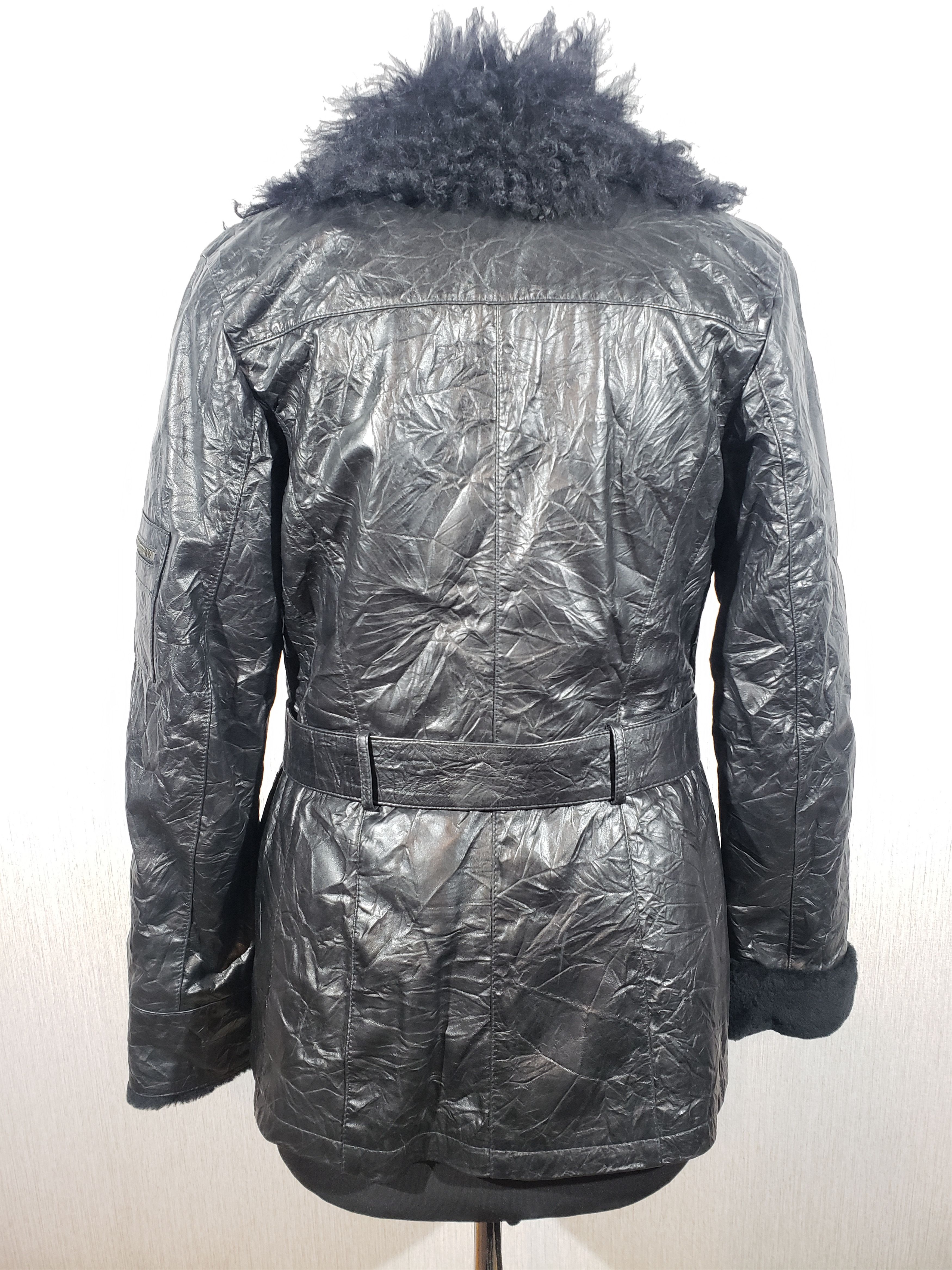 Other Wonderful women's sheepskin coat with genuine fur. Size L / US 10 / IT 46 - 4 Thumbnail