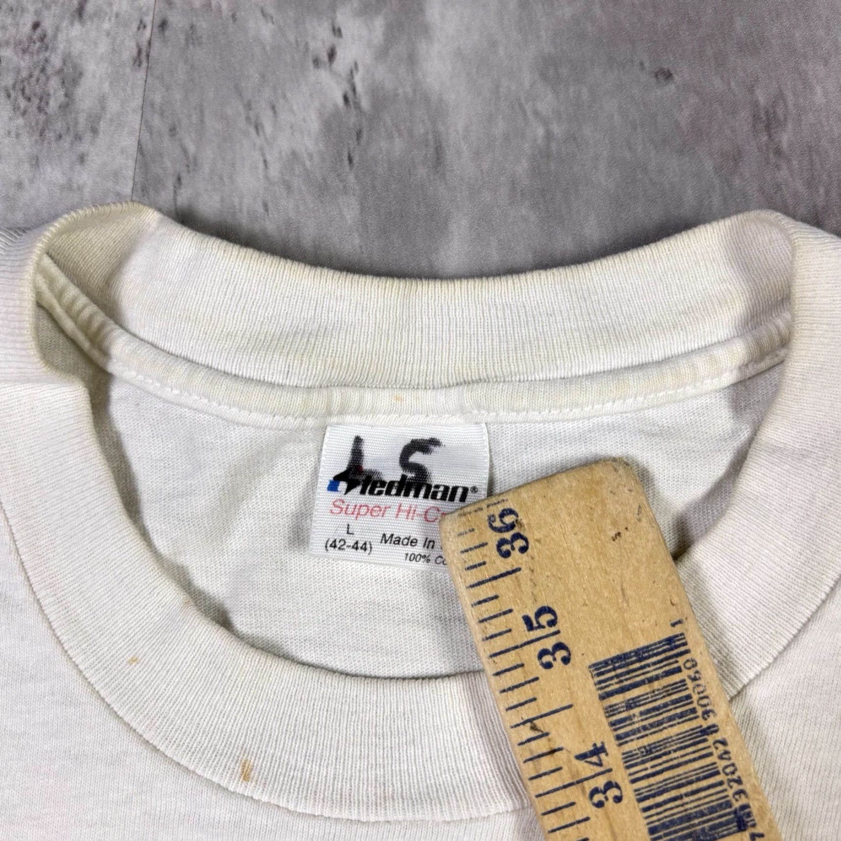 Vintage VINTAGE Caribbean Style Beach Art T Shirt White Large 90s USA Stedman Cotton Crew Neck Short Sleeve Mens Vintage 90s T-Shirt USA Size US L / EU 52-54 / 3 - 3 Thumbnail