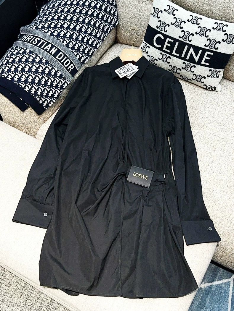 Loewe Loewe Black Long Sleeve Shirt Dress - dmc Size US S / EU 44-46 / 1 - 1 Thumbnail