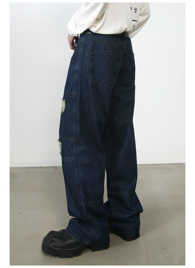 Japanese Brand × Jean American loose high street wide-leg patchwork jeans Size US 32 / EU 48 - 4 Thumbnail