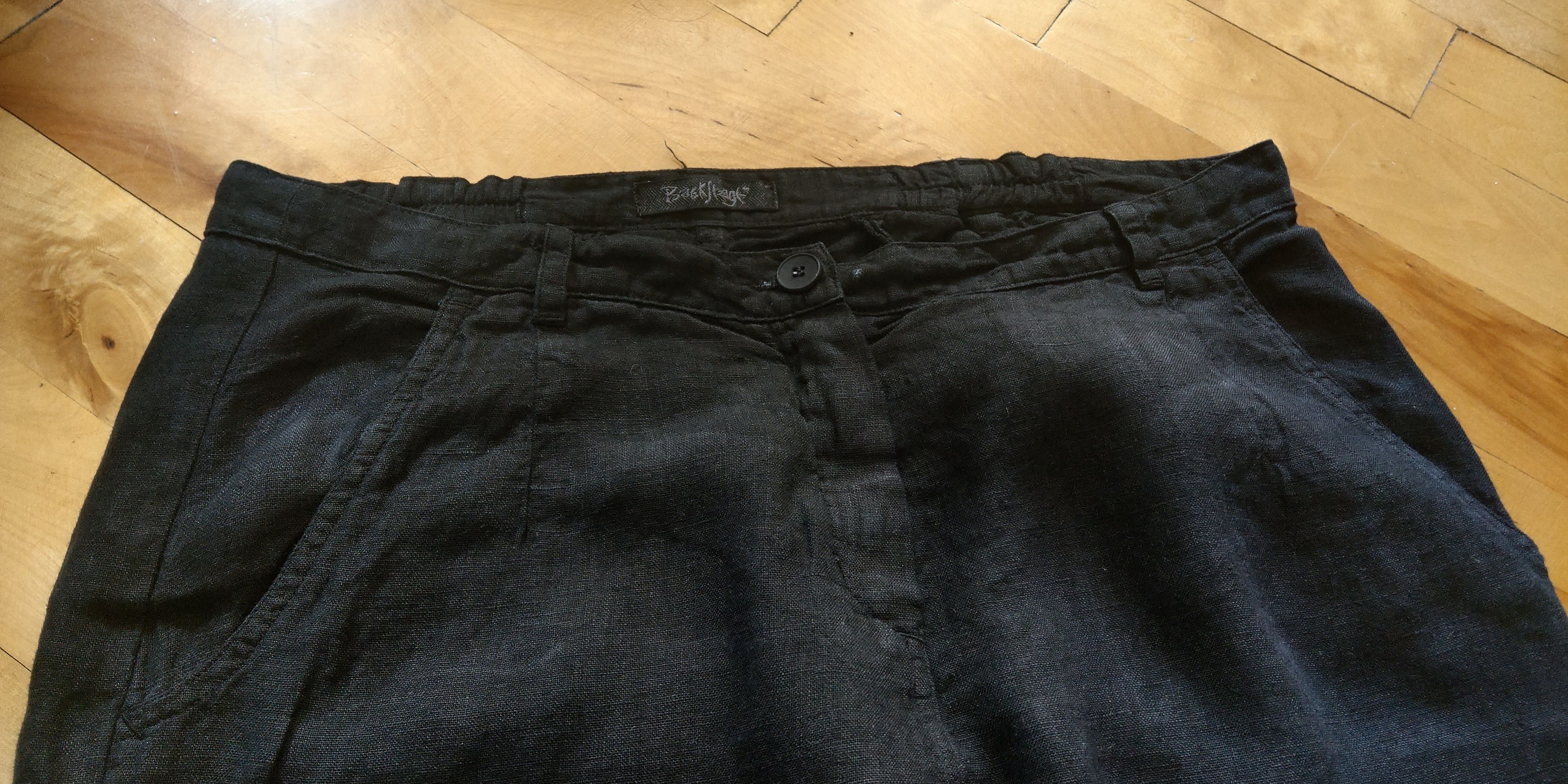 Vintage 100% Linen Pants Darkfashion Minimal y2k Vintage Wide Flared Size US 33 - 4 Thumbnail