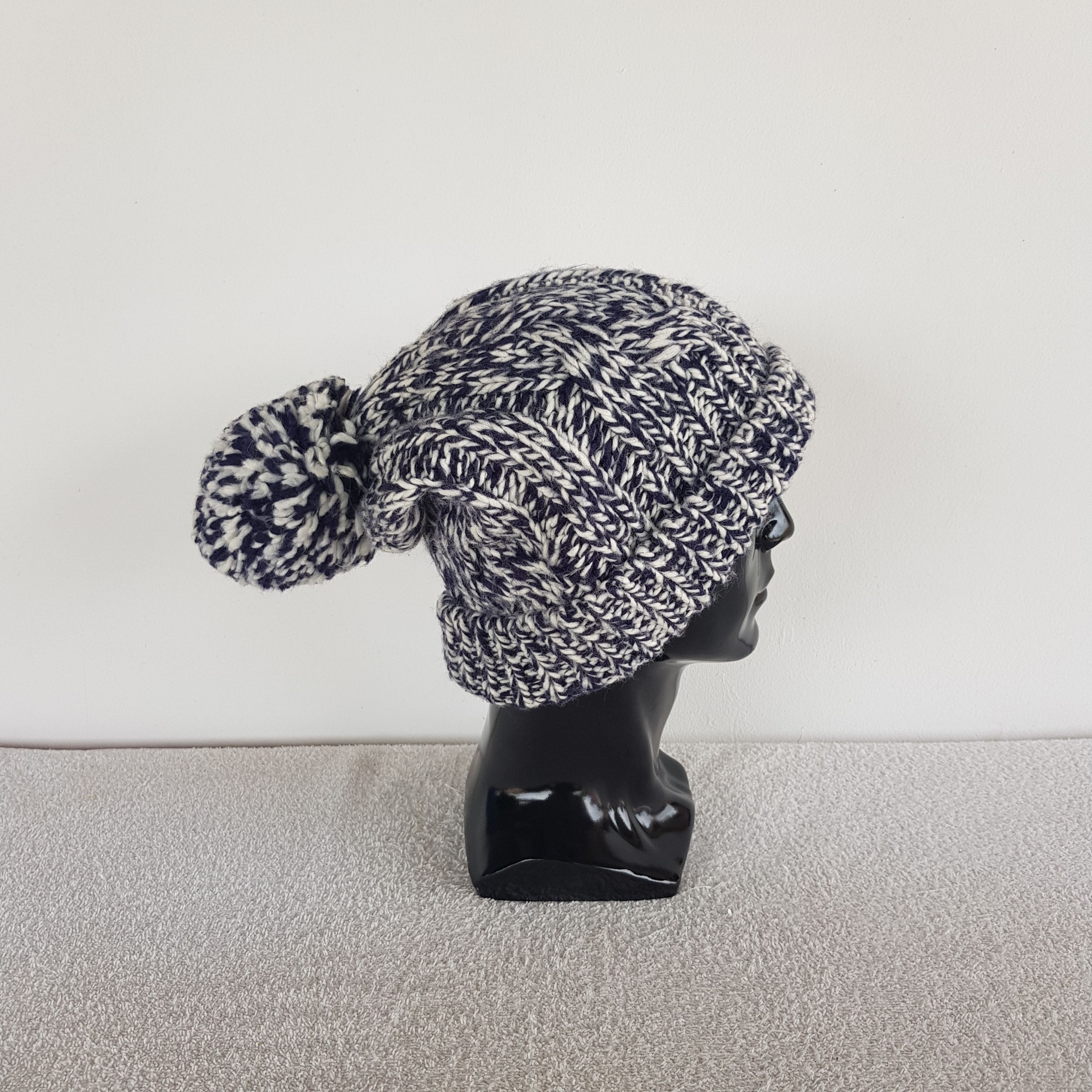 Homespun Knitwear Vintage Japanese Crochet Ribbed Knit Beanie Snow Caps Hats. Size ONE SIZE - 3 Thumbnail