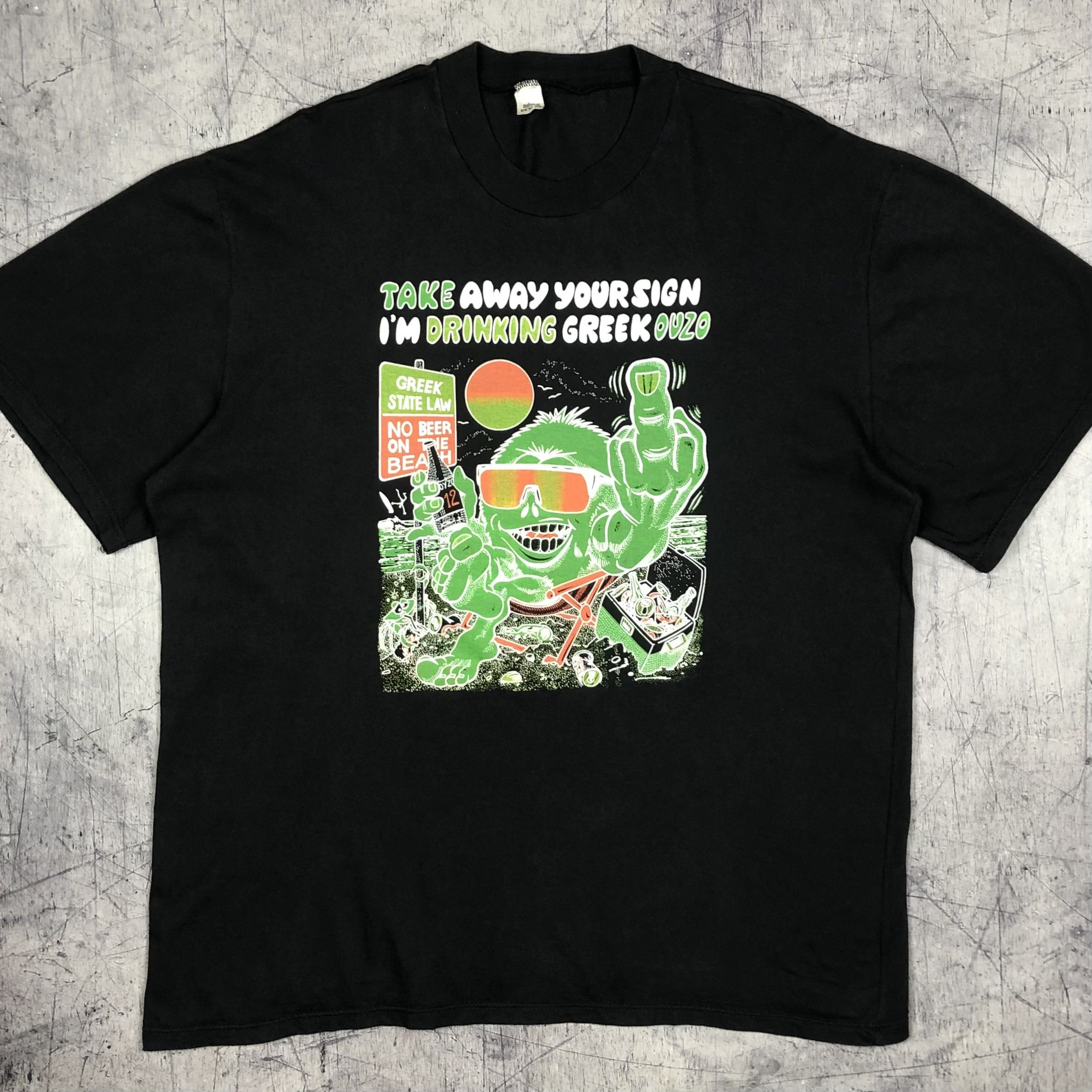 Vintage Vintage Drinking Greek Ouzo Adult Joke Tee Size US L / EU 52-54 / 3 - 1 Thumbnail
