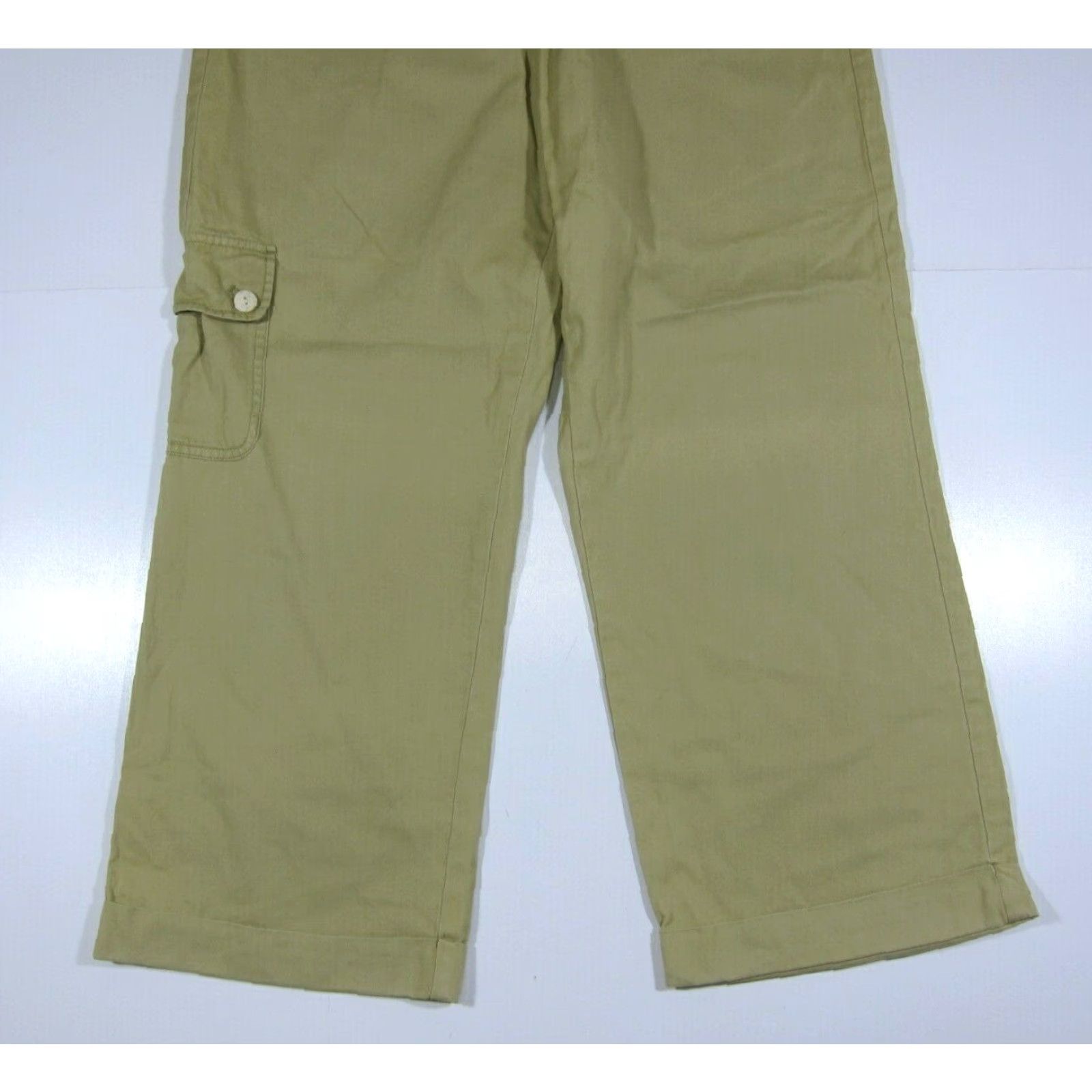 J. Jill J.Jill 100% Cotton Yellow Mustard High Rise Wide Leg Cargo Pant Women 6/Medium Size 32" / US 10 / IT 46 - 7 Thumbnail