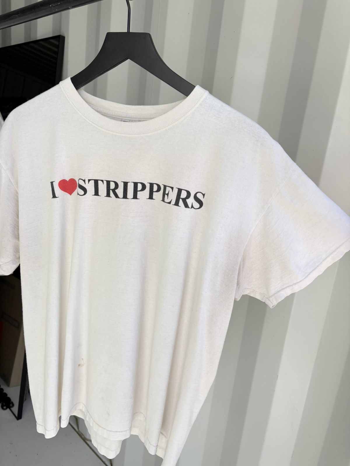 Vintage Vintage I Love Strippers Shirt Faded Distressed Grunge Band Size US XL / EU 56 / 4 - 2 Thumbnail