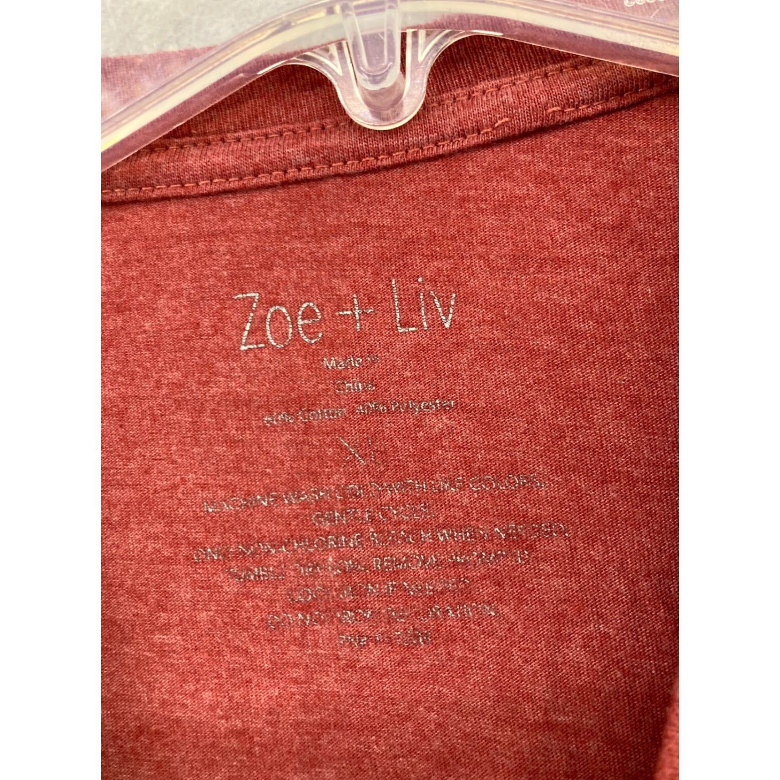 Vintage Zoe Liv Womens TShirt XL Red Zodiac Boho Celestial Moon Graphic Print Crew Neck Short Sleeve Casual Jersey Cotton Vintage No Size XL / US 12-14 / IT 48-50 - 5 Thumbnail
