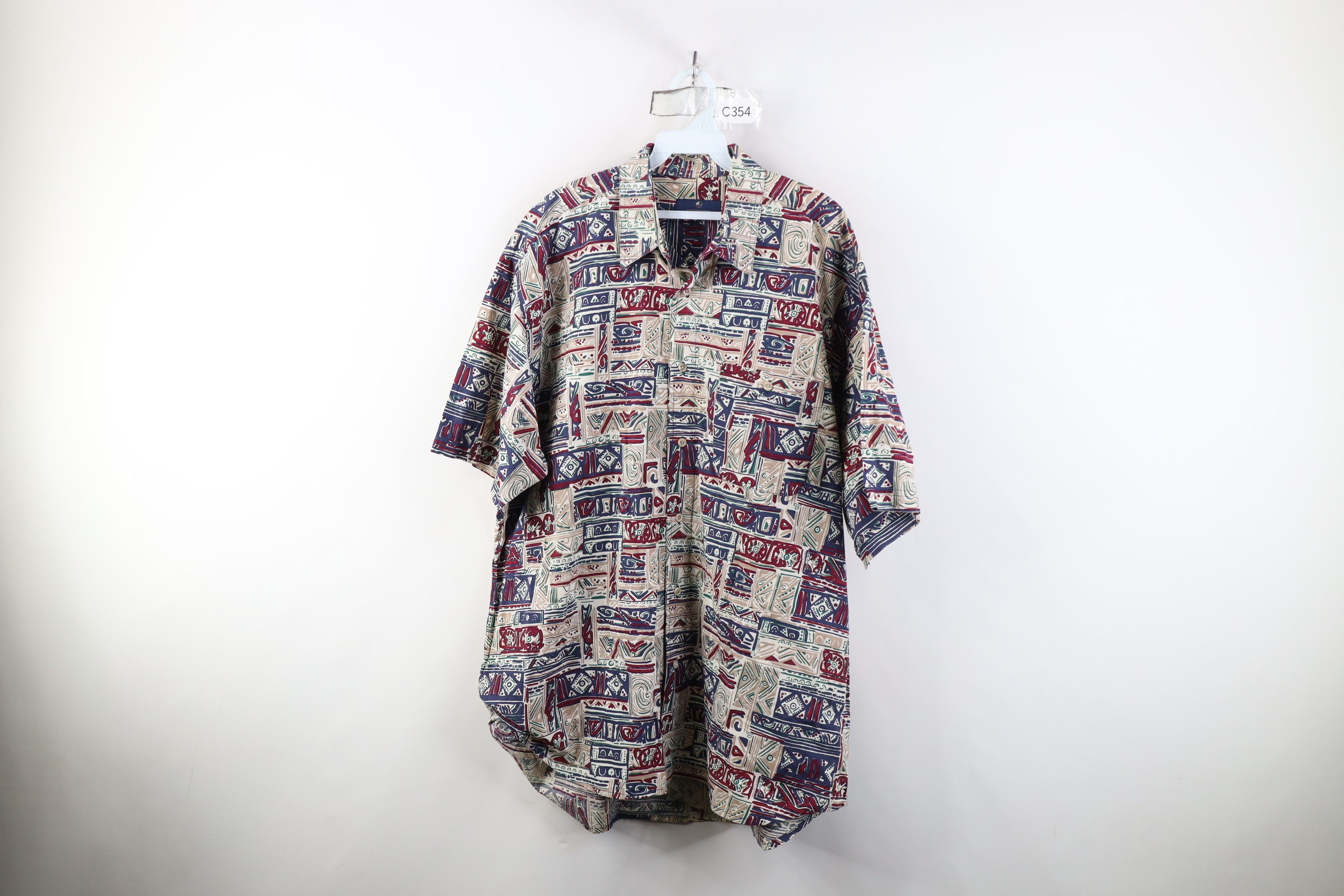 Vintage Vintage 90s Streetwear Short Sleeve Collared Button Shirt Size US XL / EU 56 / 4 - 1 Thumbnail