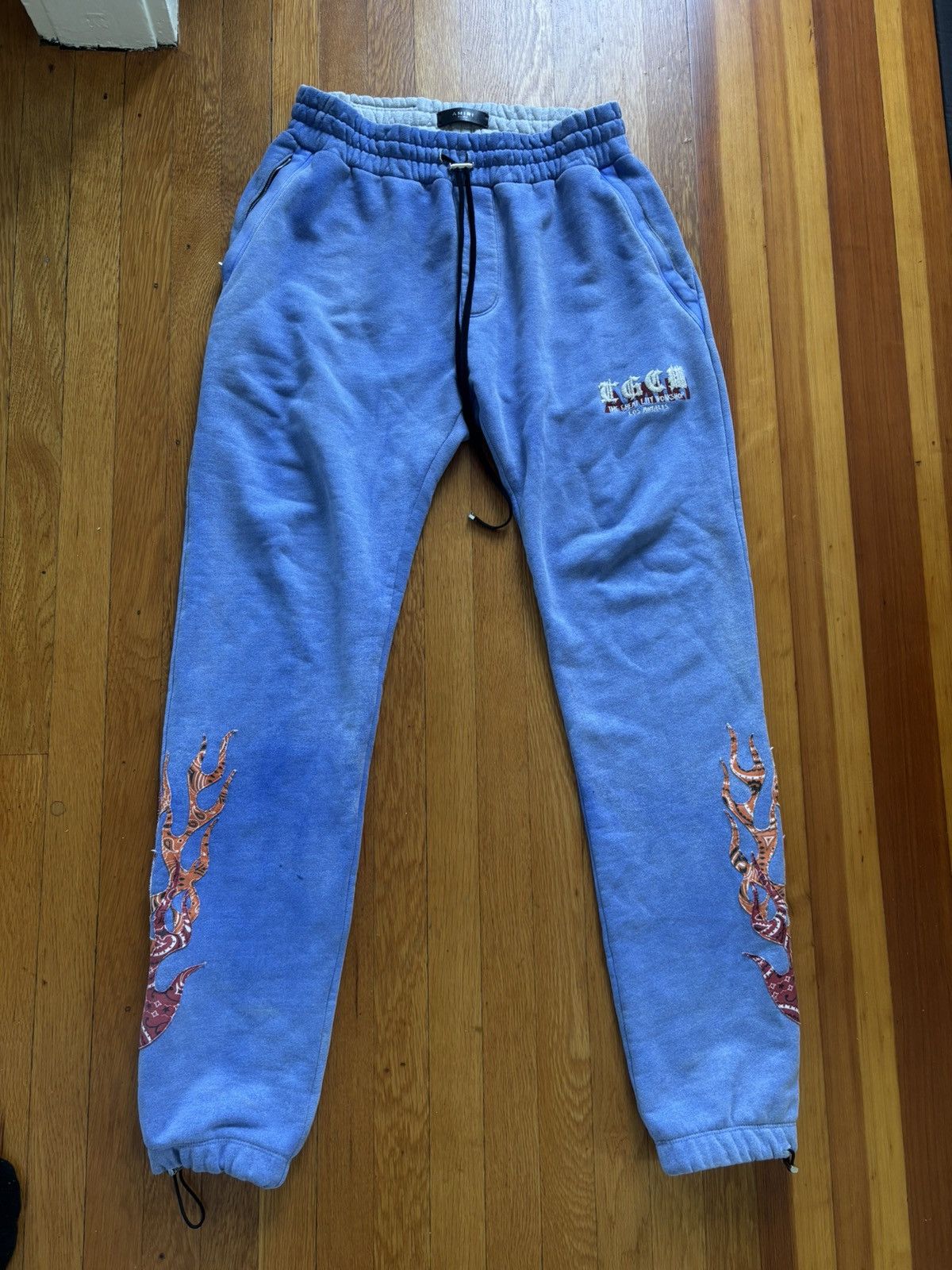 Amiri $790 Blue Flame TGCW Sweatpants Size US 32 / EU 48 - 1 Thumbnail