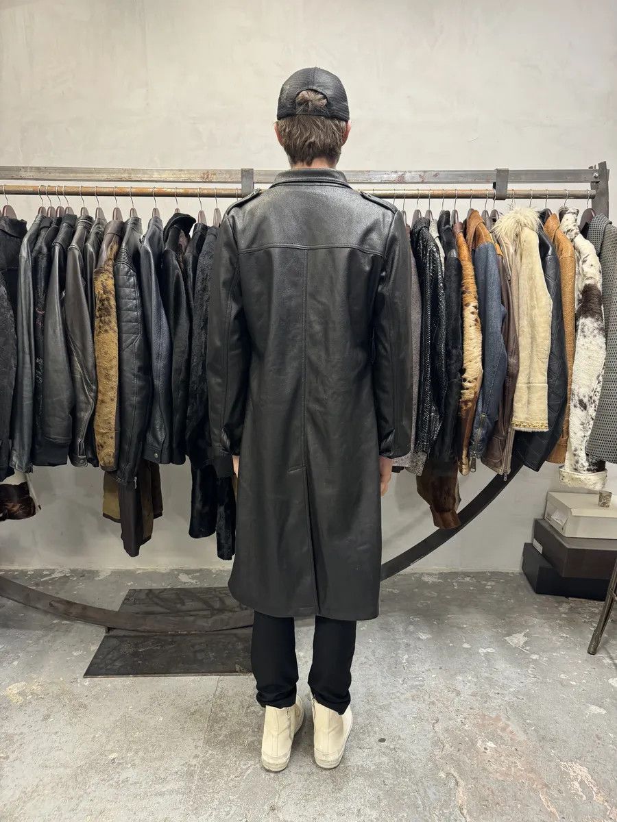 Balmain × Designer × Vintage 2000s Balmain Avant-Garde Black Vegan Leather Trench Coat Size US M / EU 48-50 / 2 - 3 Thumbnail