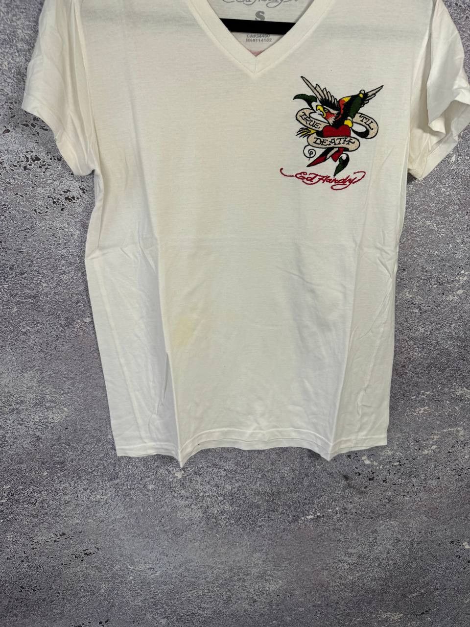Vintage Ed Hardy Made In USA White Tee Logos small Size S / US 4 / IT 40 - 4 Thumbnail