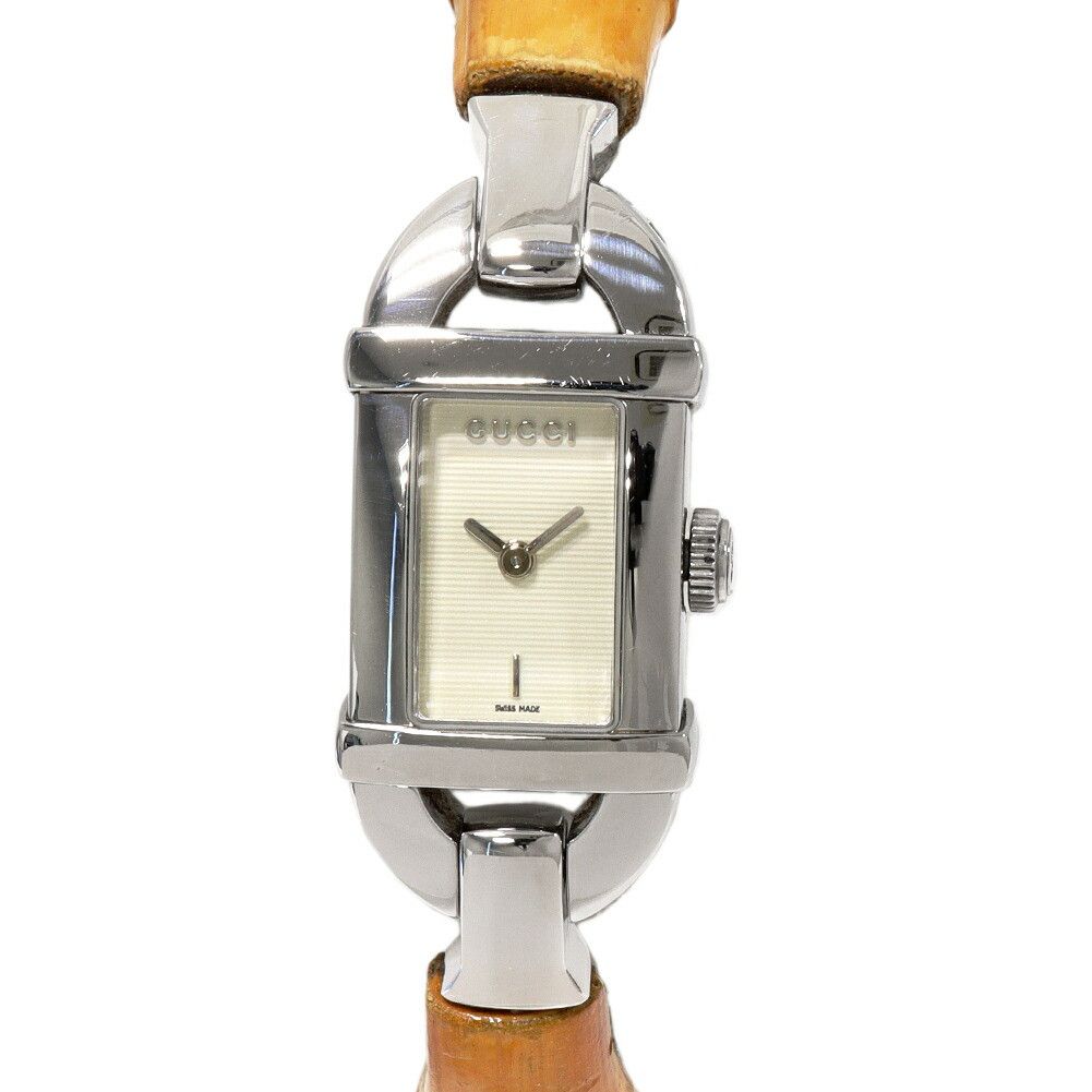 Gucci Gucci Ivory Dial Bamboo Watch 6800L Metal Quartz 6800L DUTY FREE for USA