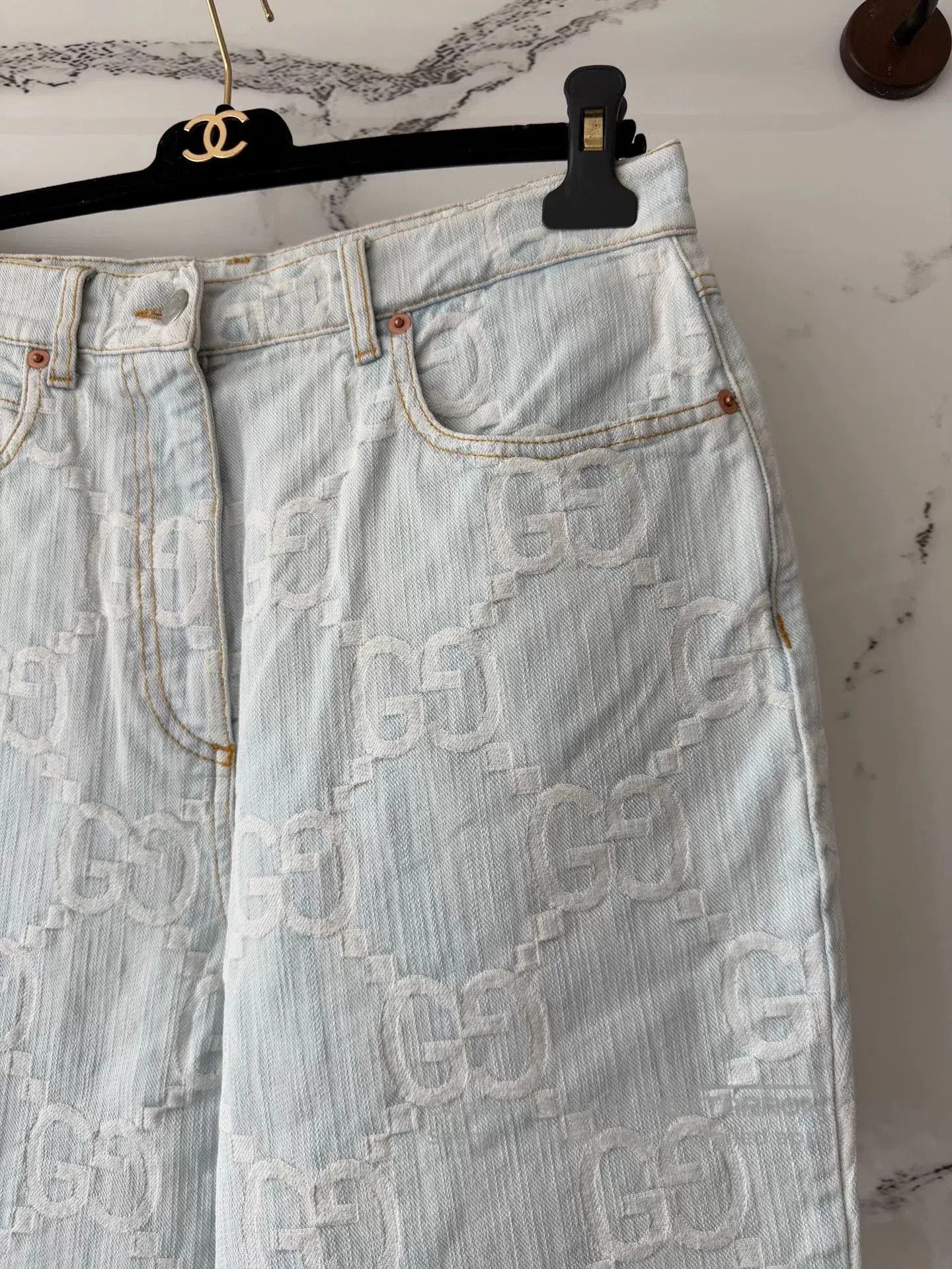 Gucci Gucci Blue Printed Denim Jeans. Size US 29 - 2 Thumbnail