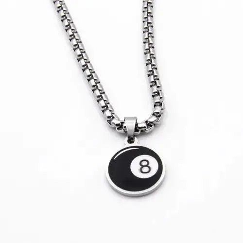 Jewelry × Vintage 8 Ball Chain 2000s Y2K Punk Chrome Silver Billiards Eight Size ONE SIZE - 4 Thumbnail