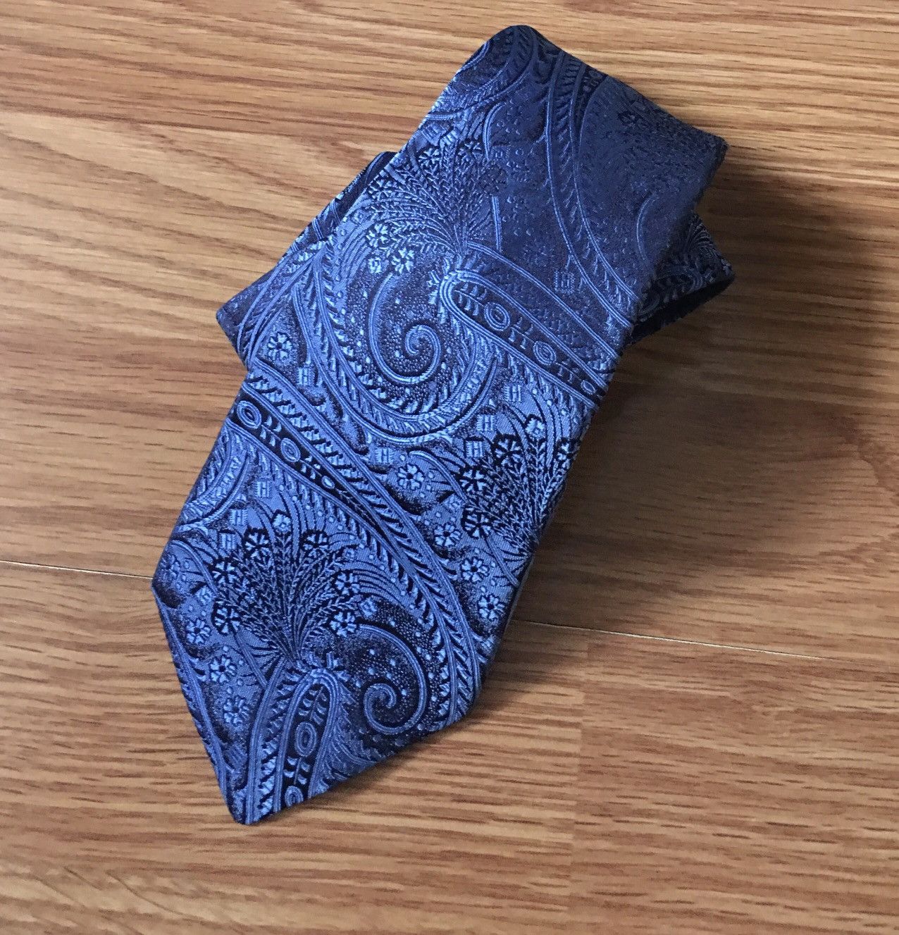 Kiton KITON Embroidered Paisley Blue Silk Mens Tie Size ONE SIZE - 5 Thumbnail