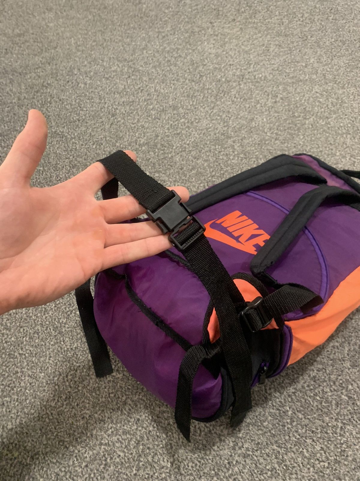 Nike × Vintage 80’s Nike 2in1 Bagpack Swoosh Logo Size ONE SIZE - 4 Thumbnail