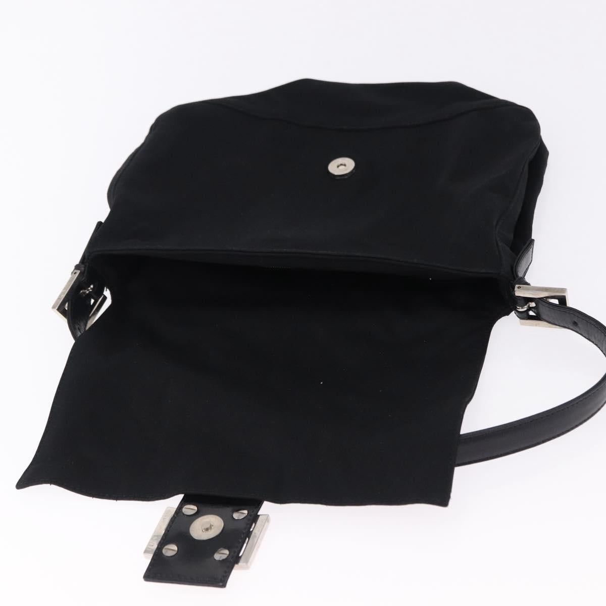Fendi FENDI Mamma Baguette Shoulder Bag Cotton jersey Black Silver Size ONE SIZE - 19 Thumbnail