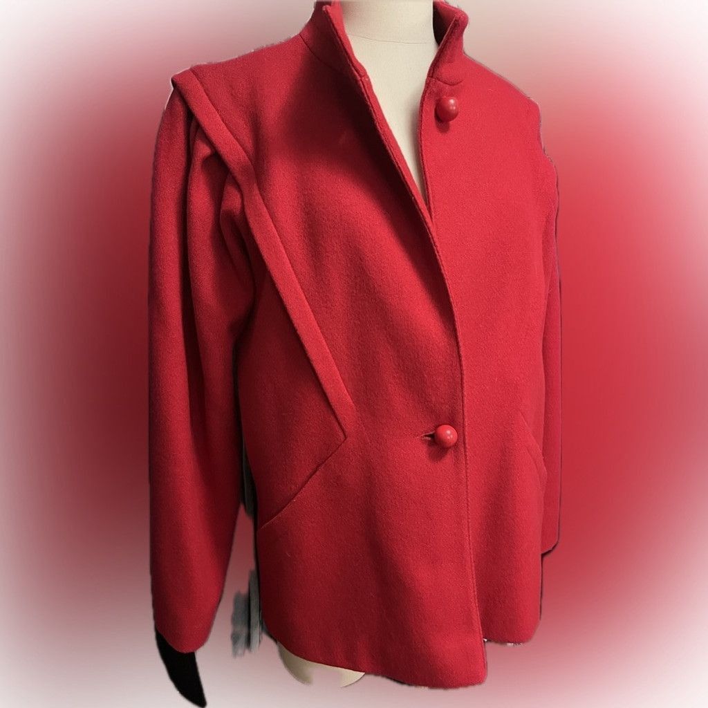 The Unbranded Brand Women's vintage Red two Button Jacket Size L / US 10 / IT 46 - 2 Thumbnail