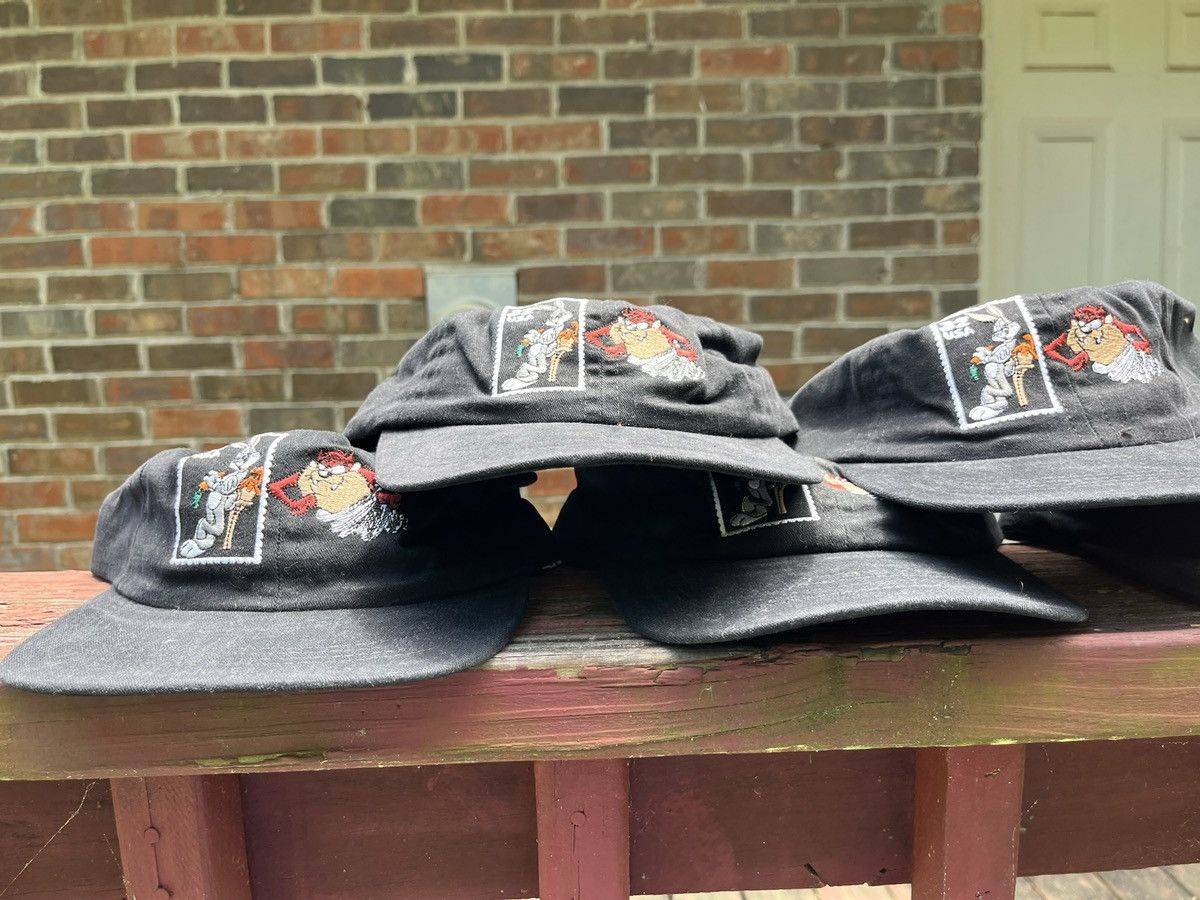 image of Vintage x Warner Bros 90's Bugs Bunny Tasmanian Devil Stamp Caps in Black, Men's