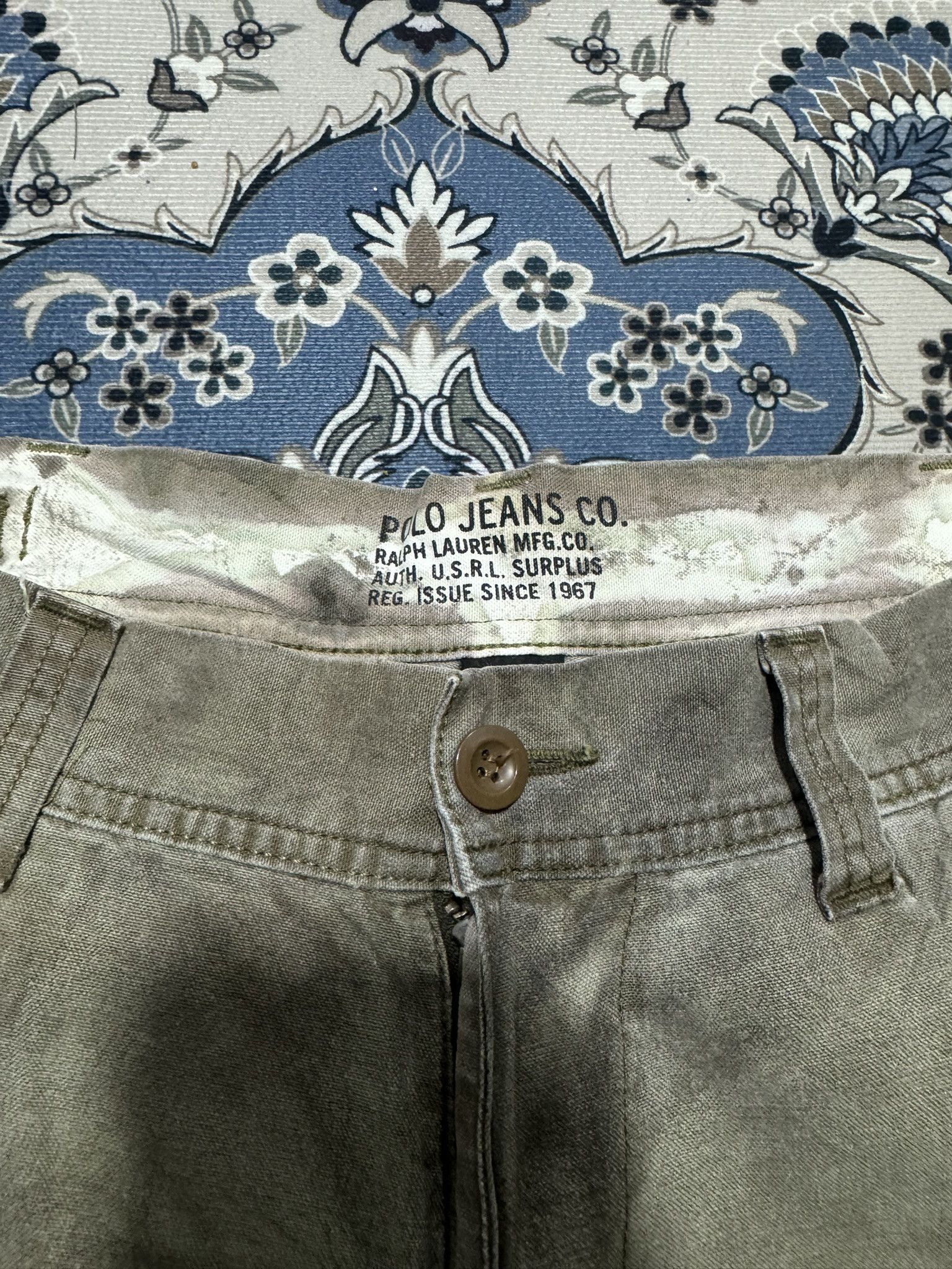 Beauty Beast × Polo Ralph Lauren × RRL Ralph Lauren Polo Ralph Lauren Military US Army Acid Wash Cargo Pants Size US 31 - 4 Thumbnail