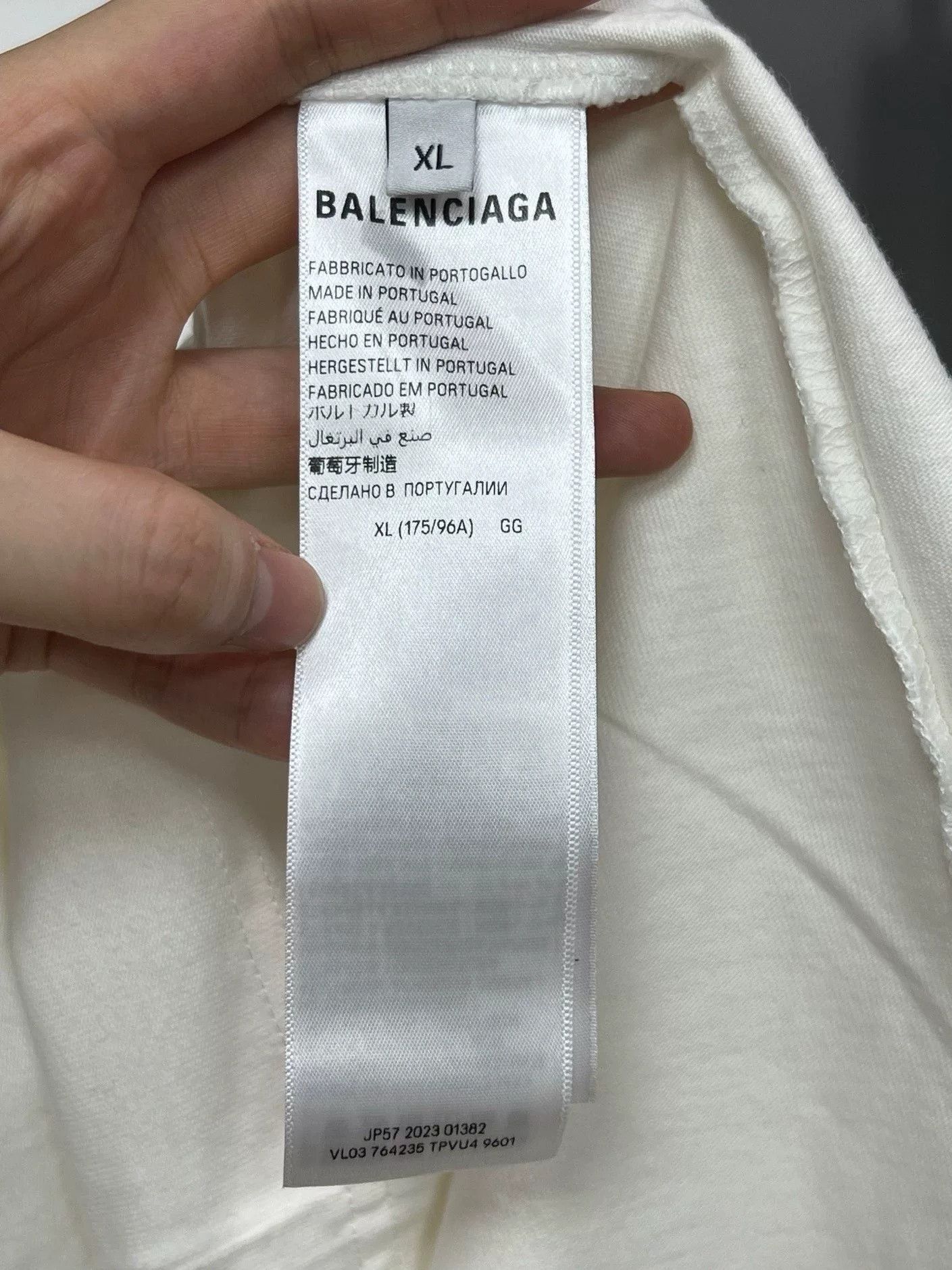 Balenciaga Balenciaga White Pink Gradient Letter Tee Size US S / EU 44-46 / 1 - 4 Thumbnail