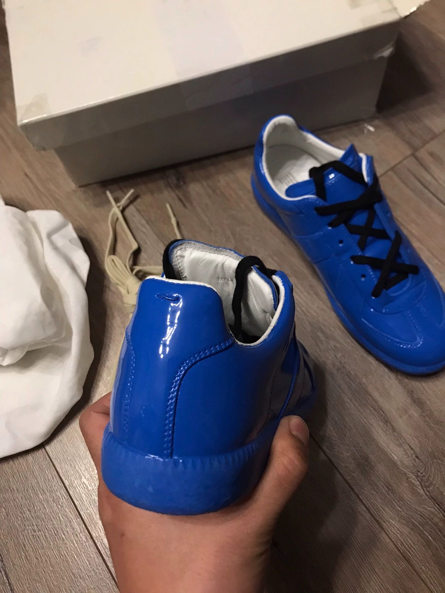 Maison Margiela Maison Margiela Classic German Trainer Electric Blue Size 37 Size US 6.5 / IT 36.5 - 3 Thumbnail