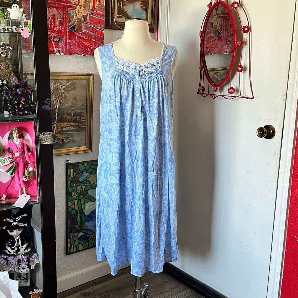 Other secret treasures paisley blue white night dress Size L / US 10 / IT 46 - 1 Thumbnail
