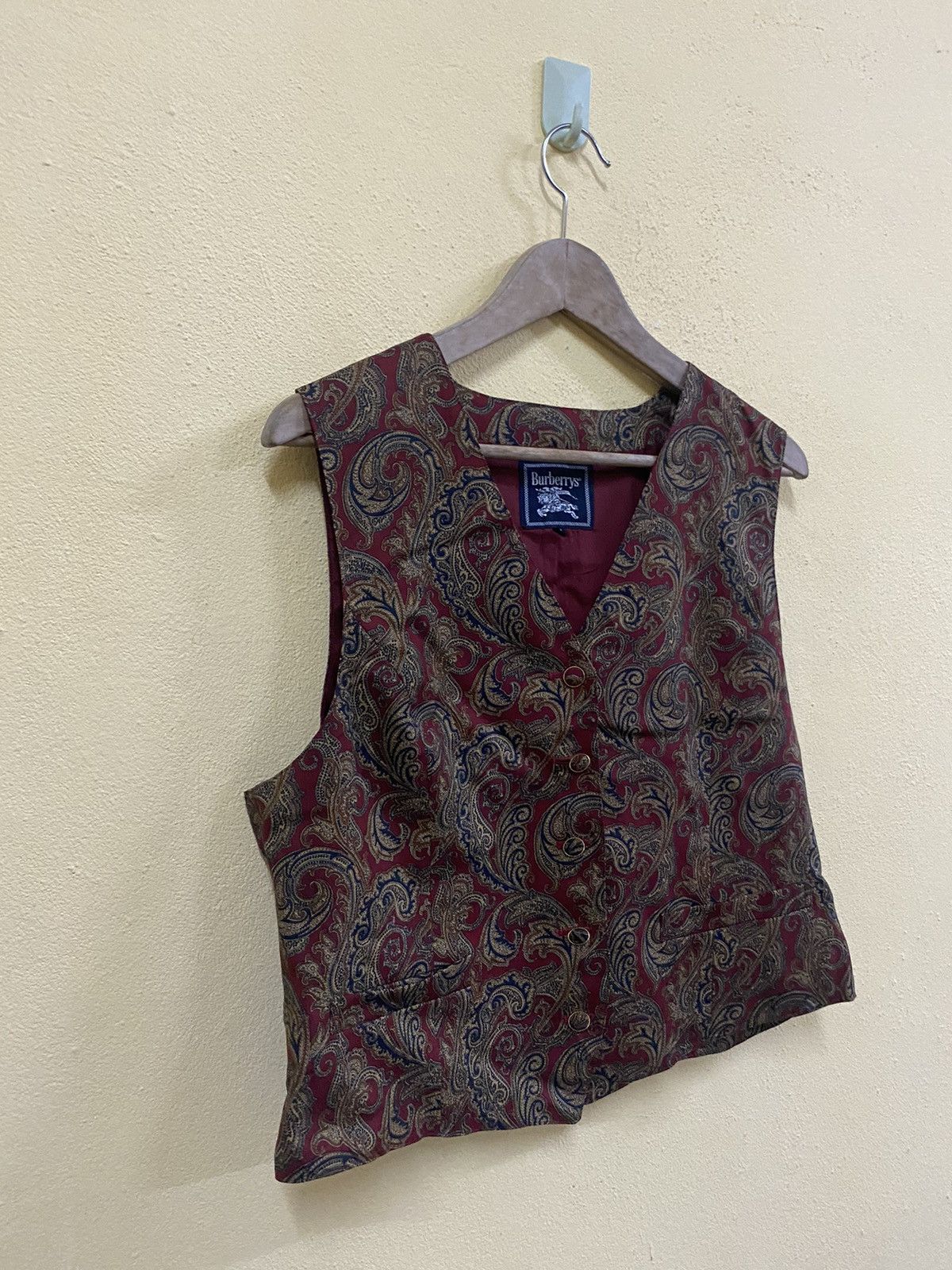 Burberry × Designer × Vintage VINTAGE 90’s BURBERRY PAISLEY CROPPED VEST Size XL / US 12-14 / IT 48-50 - 4 Thumbnail