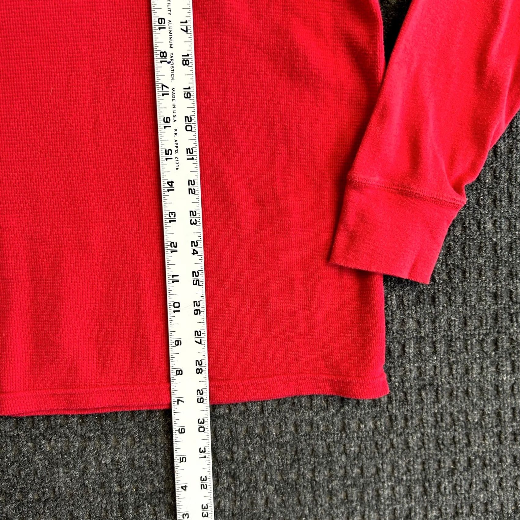 Polo Ralph Lauren VINTAGE Polo Ralph Lauren Thermal Long Sleeve Shirt Red XL White Pony Waffle Knit Size US XL / EU 56 / 4 - 5 Thumbnail