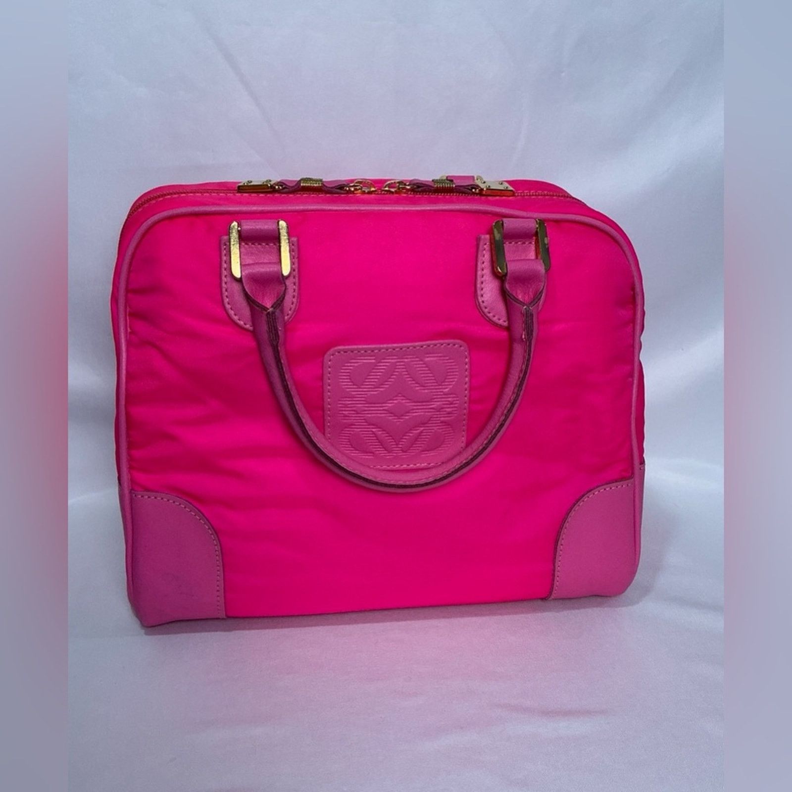 Loewe Loewe Hot Pink Nylon Boston 32 Anagram Amazona Limited Editi Size ONE SIZE - 16 Thumbnail